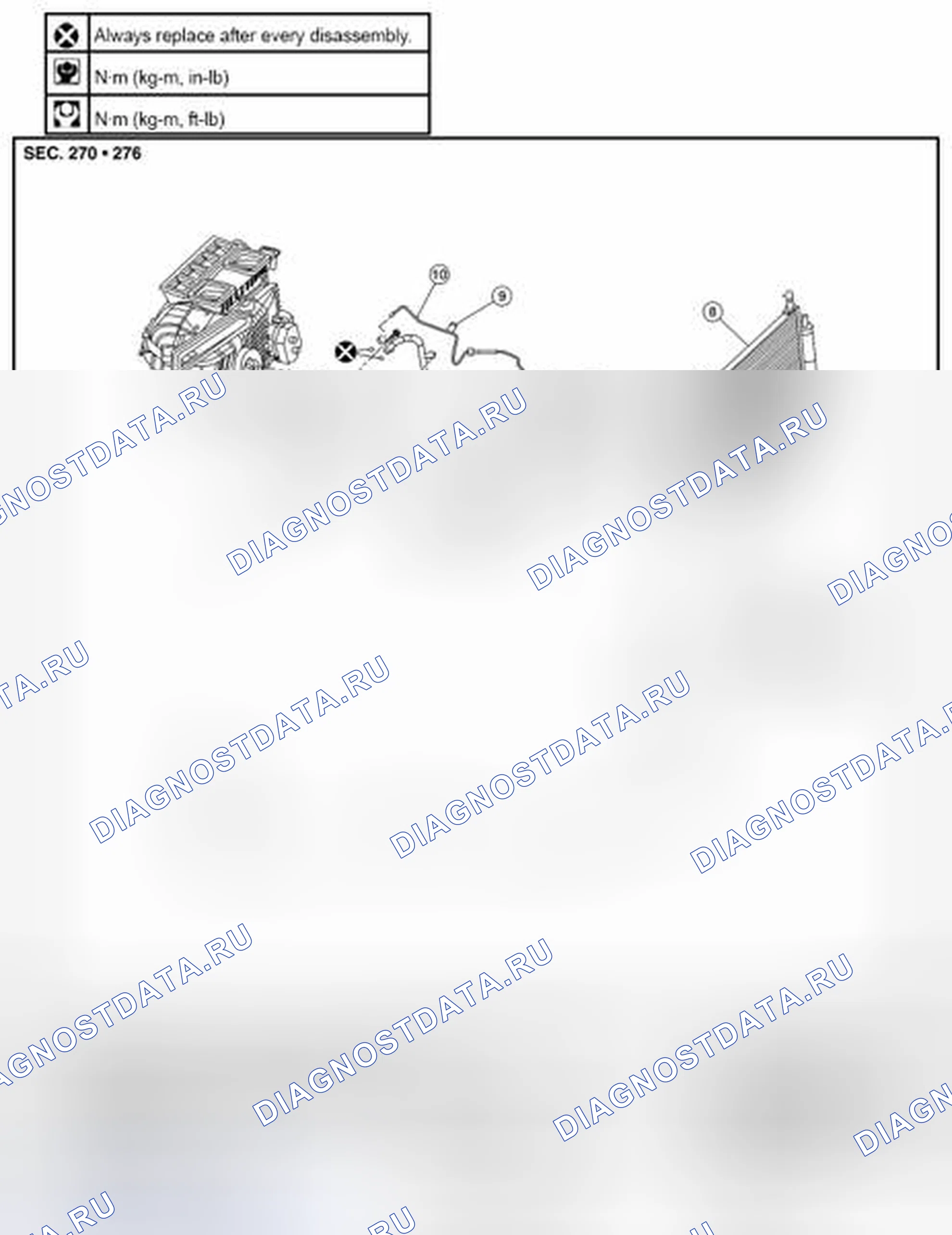 Рис. 191: СОЕДИНЕНИЕ УПЛОТНИТЕЛЬНОГО КОЛЬЦА И ХЛАДАГЕНТА. Nissan Pathfinder IV рестайлинг