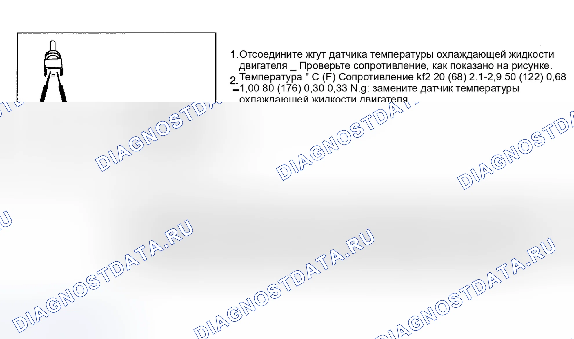 Рис. 18: Диагностическая процедура 4. Размыкание цепи термодатчика. Infiniti J30 I