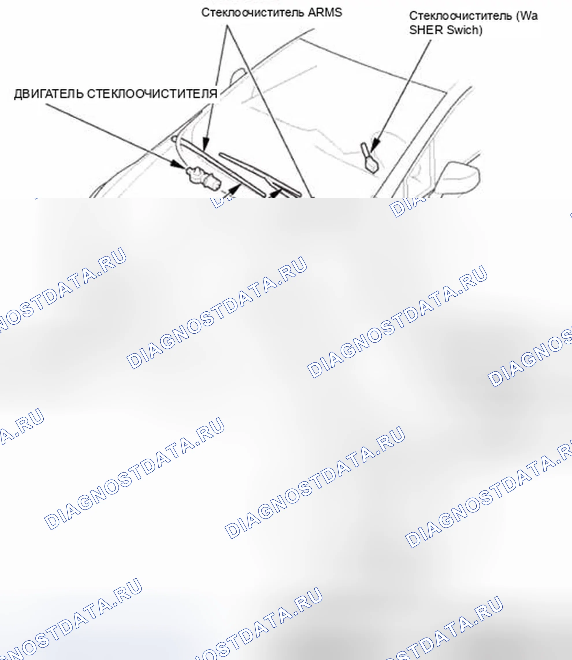 Рис. 63: Индекс расположения компонентов стеклоочистителей / моек. Honda Civic IX