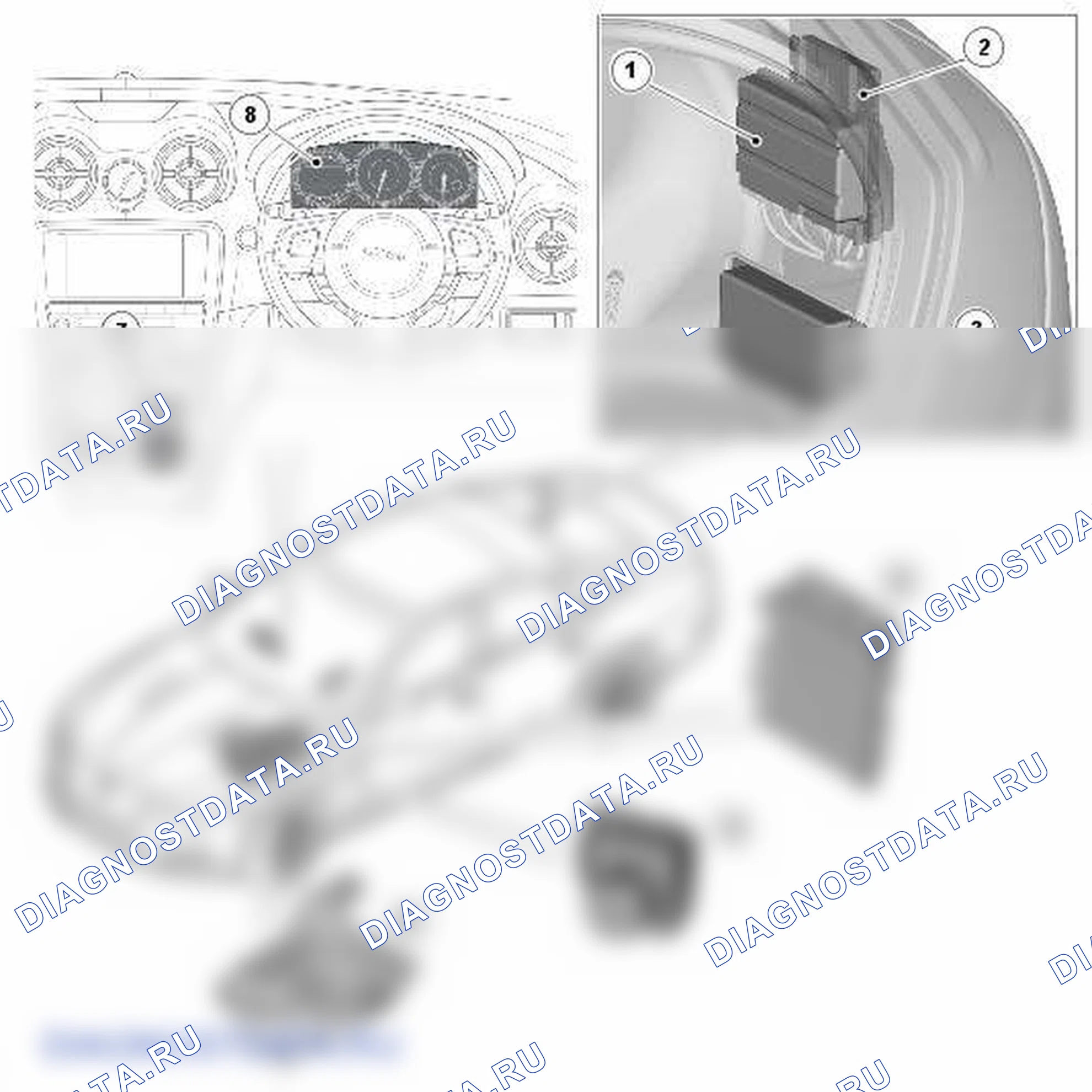 Рис. 30: РАСПОЛОЖЕНИЕ КОМПОНЕНТОВ. Jaguar XJ X351 рестайлинг