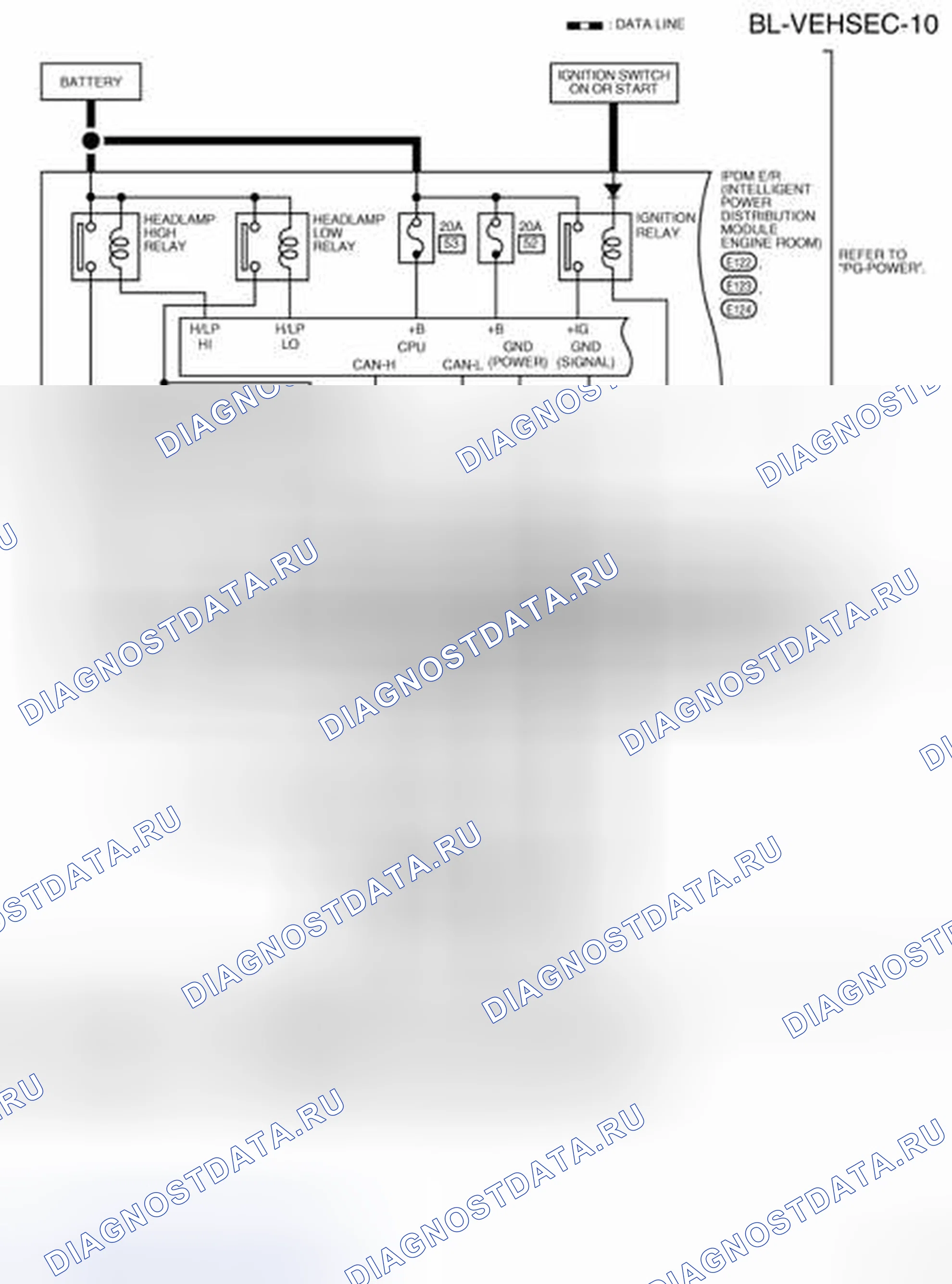 Рис. 100: Bl-VEHSEC-10 - схема электропроводки (кабина экипажа). Nissan Frontier D40