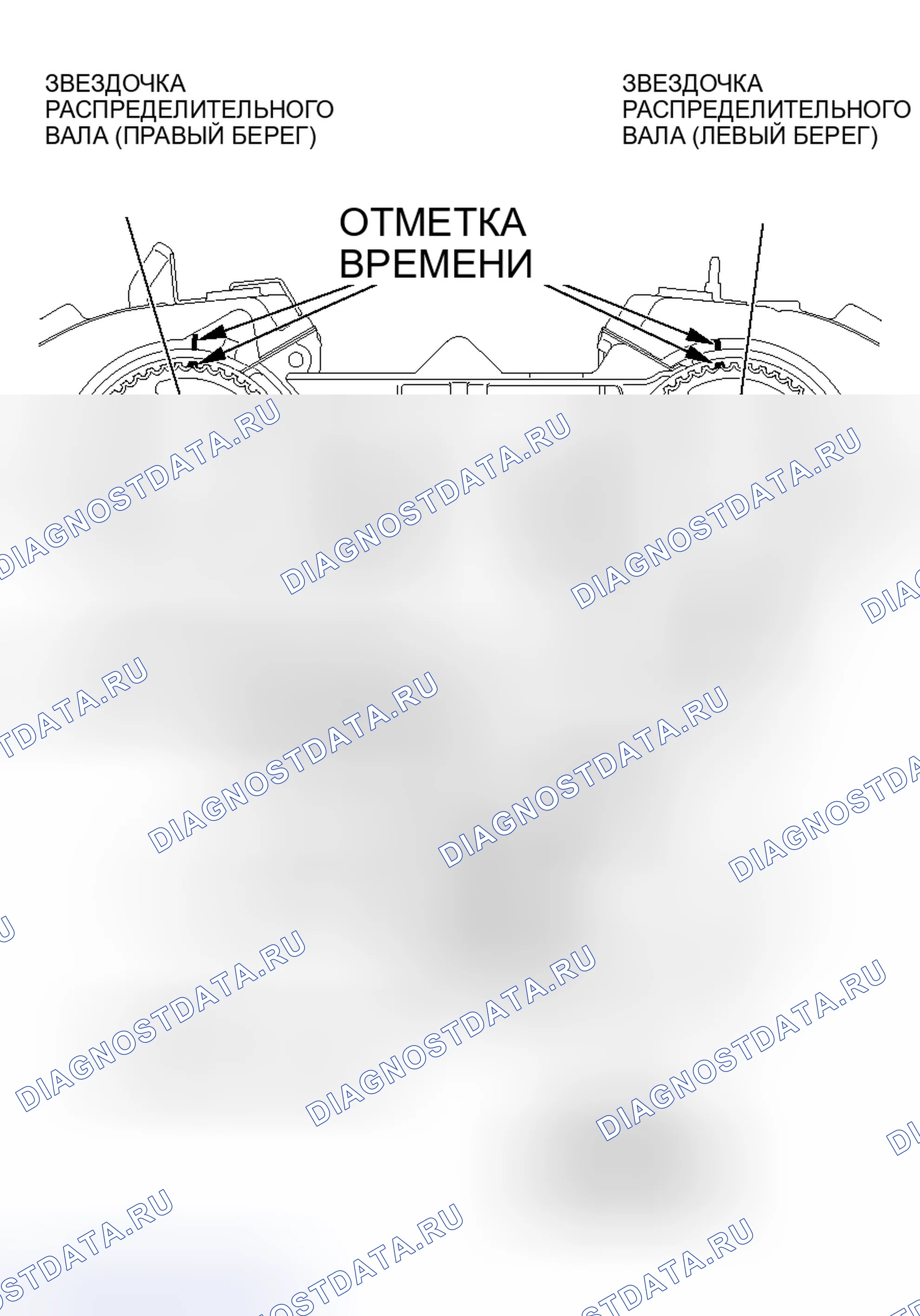 Рис. 59: > > B < < УСТАНОВКА ЗУБЧАТОГО РЕМНЯ. Mitsubishi Endeavor I