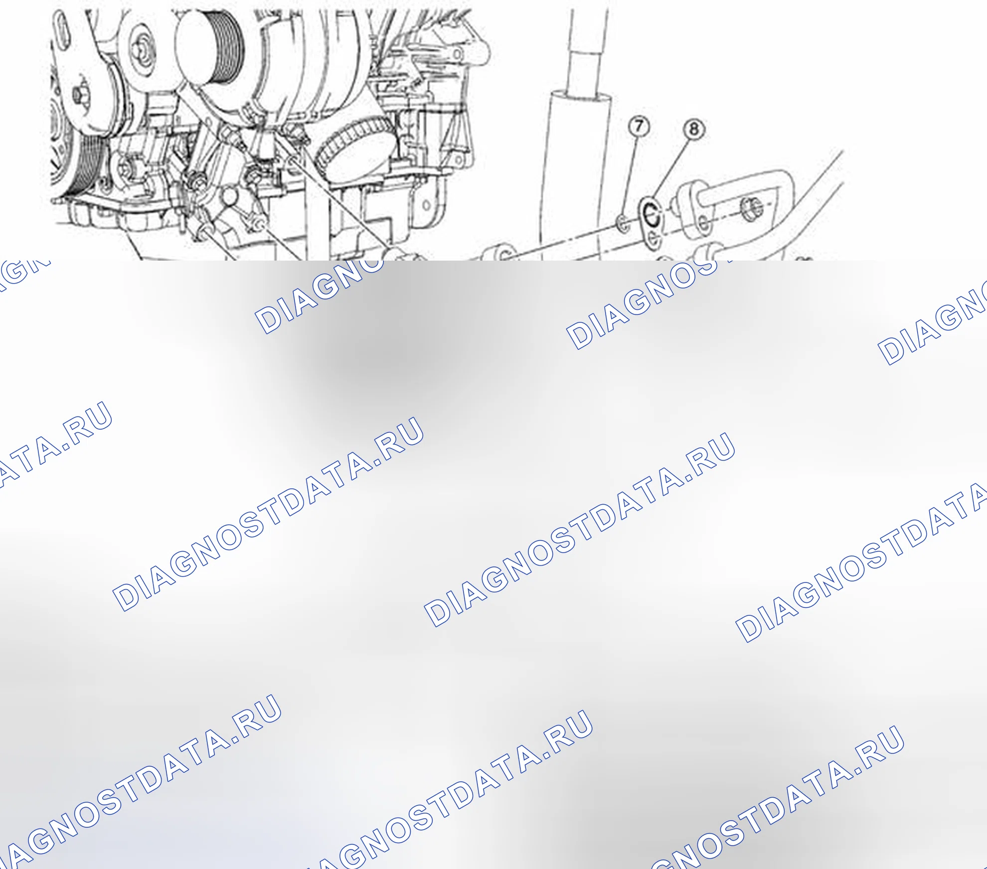 Рис. 54: КОМПРЕССОР КОНДИЦИОНИРОВАНИЯ ВОЗДУХА - ДЕМОНТАЖ / МОНТАЖ 3,0 л. Mazda Tribute II