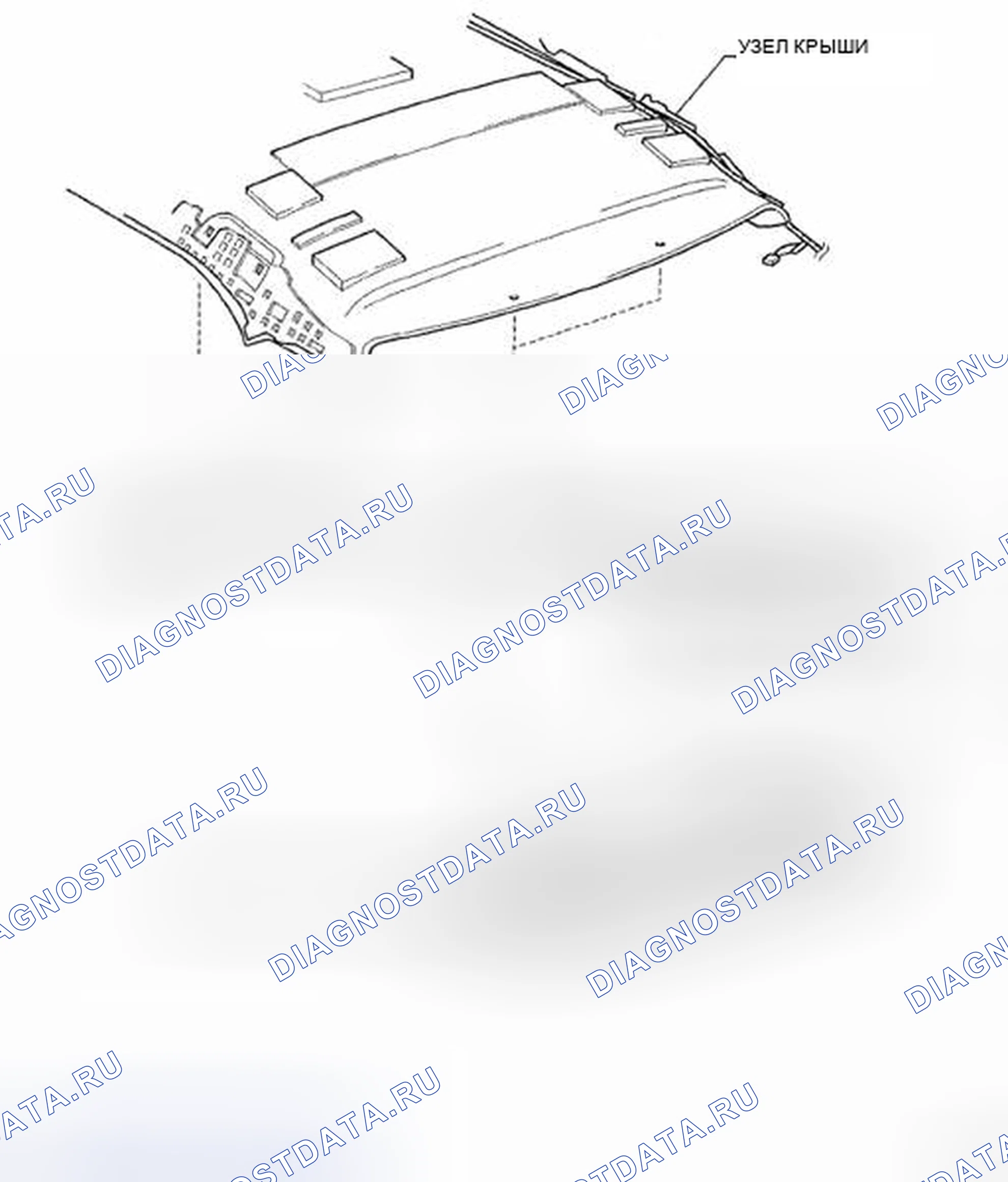 Рис. 154: Идентификация компонентов стекла заднего окна - для седана (6 из 7). Toyota Yaris II