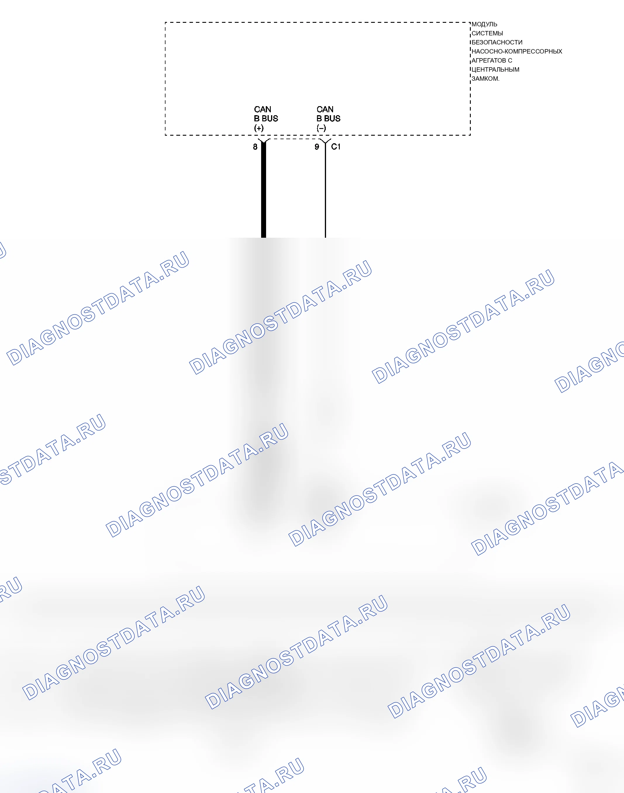 Рис. 517: 1025-00 ОТКАЗ ЦЕПИ ШИНЫ CAN B (+). Chrysler Crossfire I final