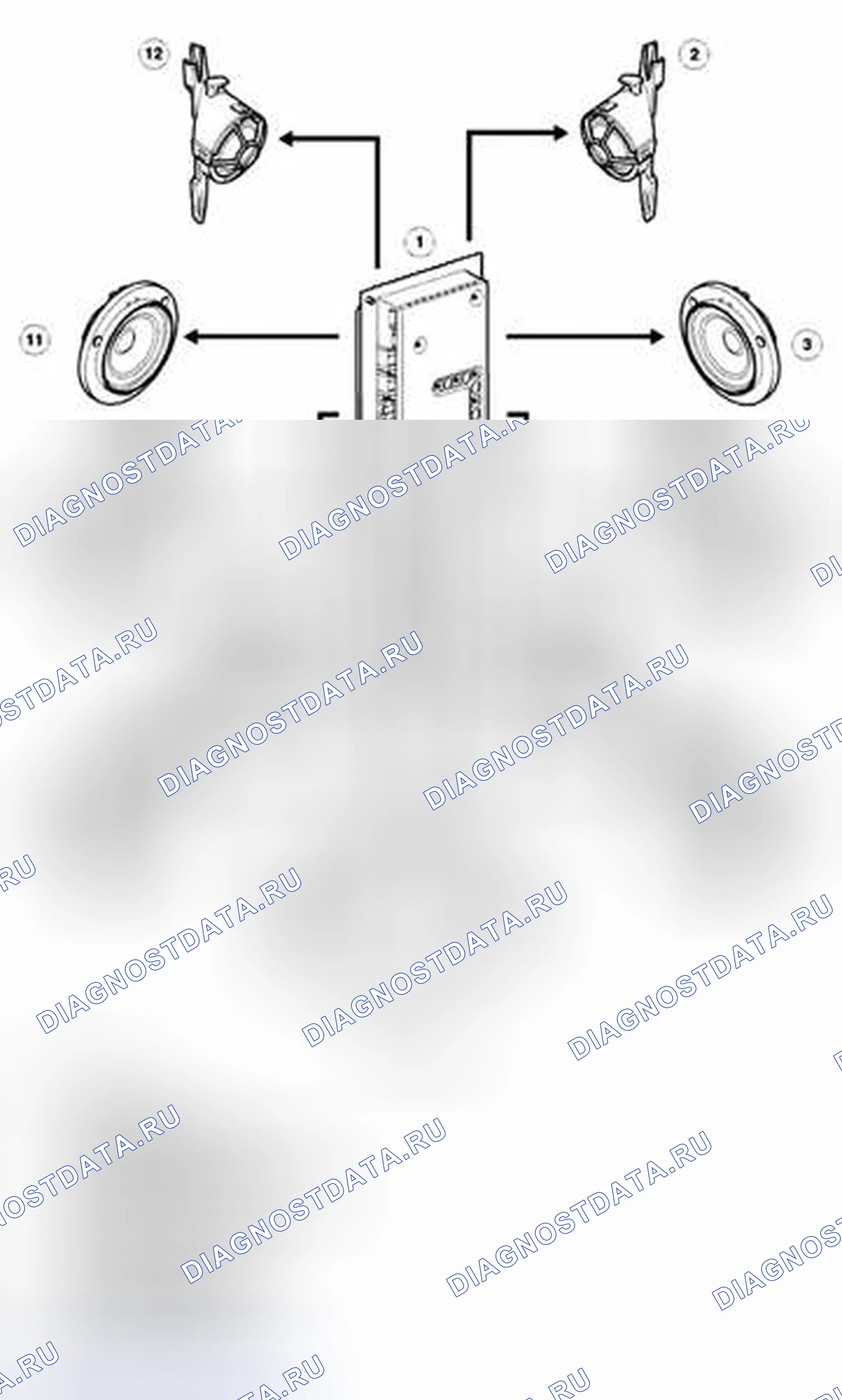 Рис. 24: Система DSP - Схема управления динамиком - От 2005 MY. Land Rover Range Rover L322