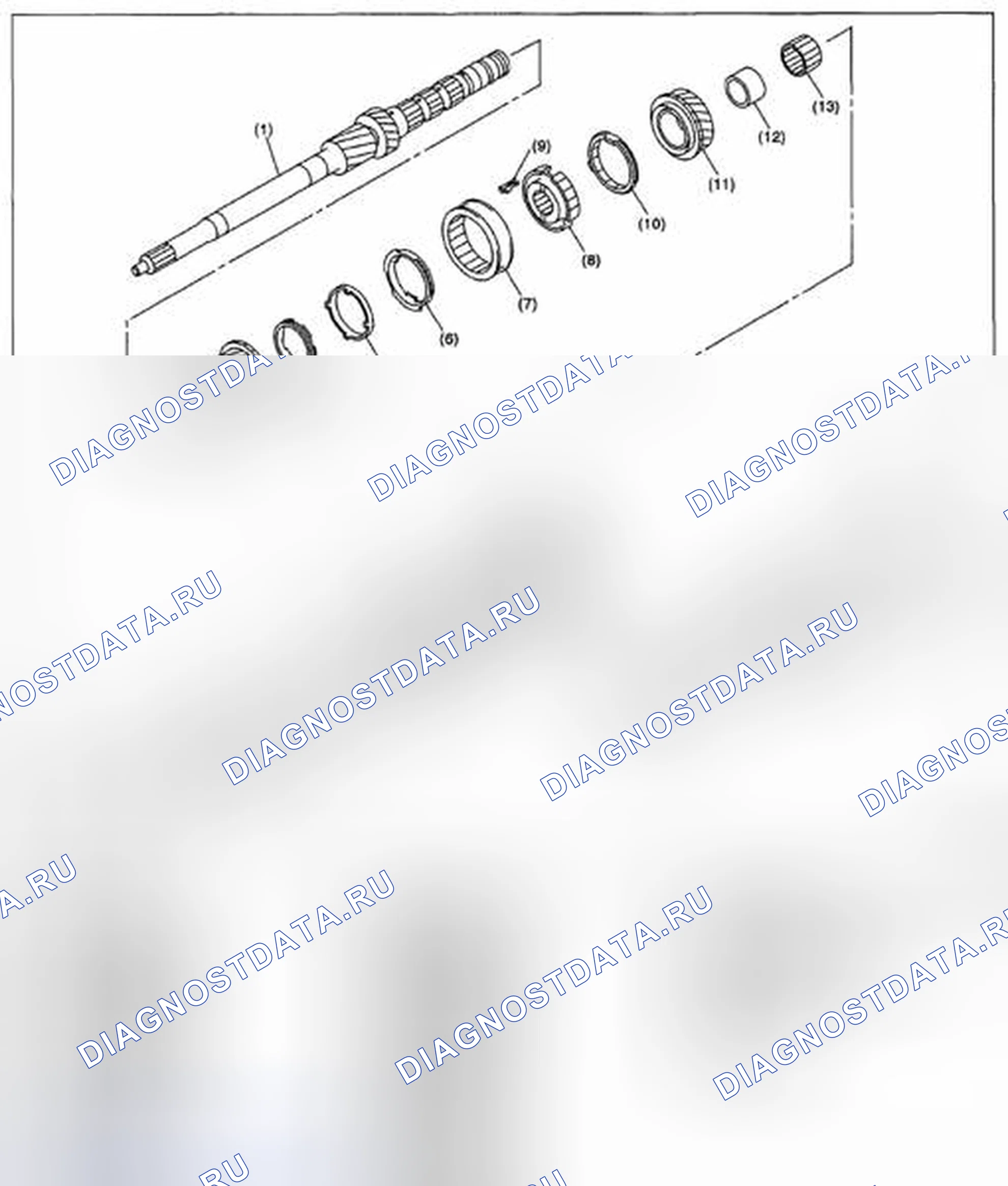 Рис. 275: ГЛАВНЫЙ ВАЛ В СБОРЕ. Subaru Impreza WRX STI GR