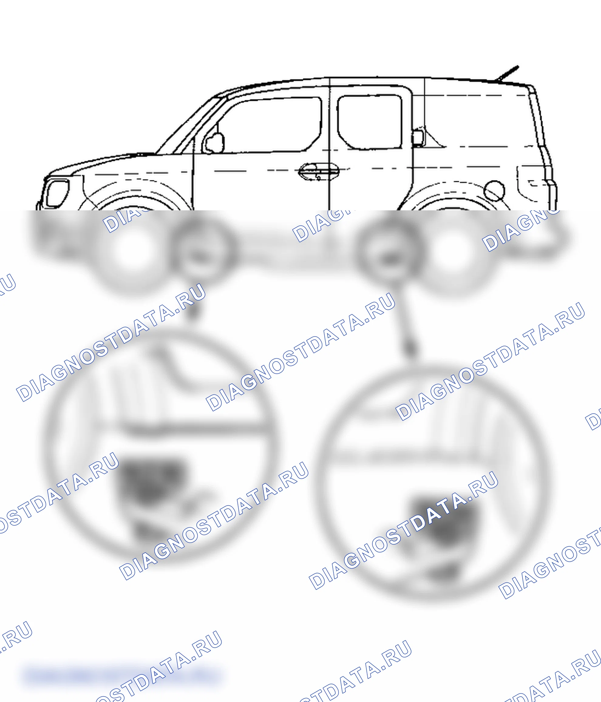 Рис. 61: Запуск и ускорение на передачах переднего хода (режим 4WD). Honda Element YH2