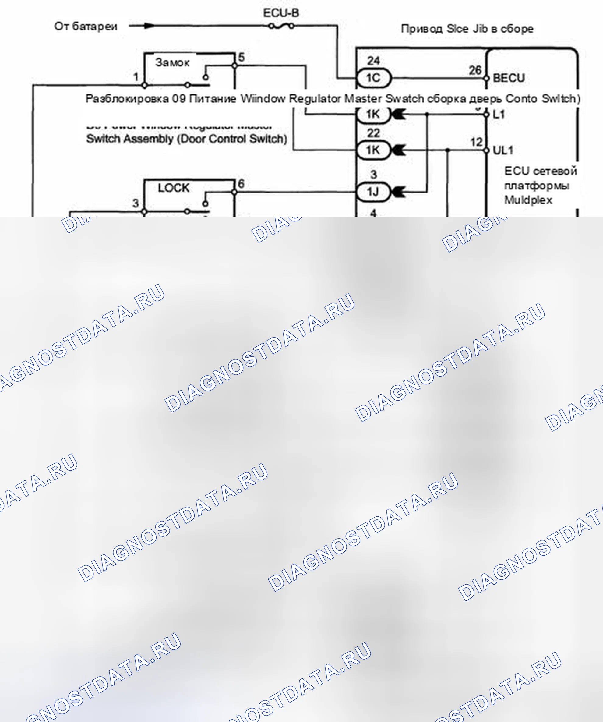 Рис. 52: электросхема. Toyota Sienna II рестайлинг