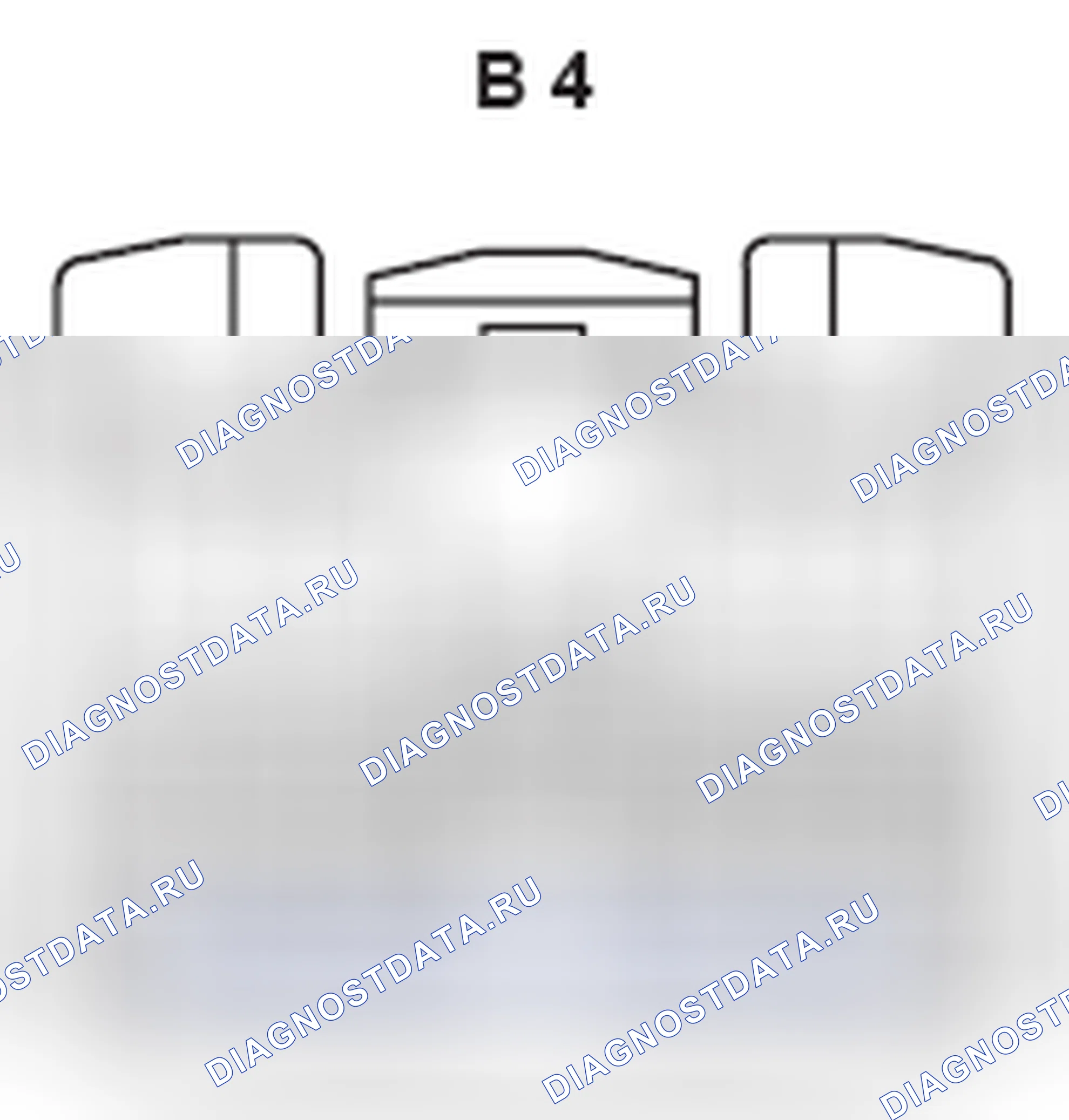 Рис. 415: Вид с торца разъема ЭБУ кузова (B4). Lexus GX J120