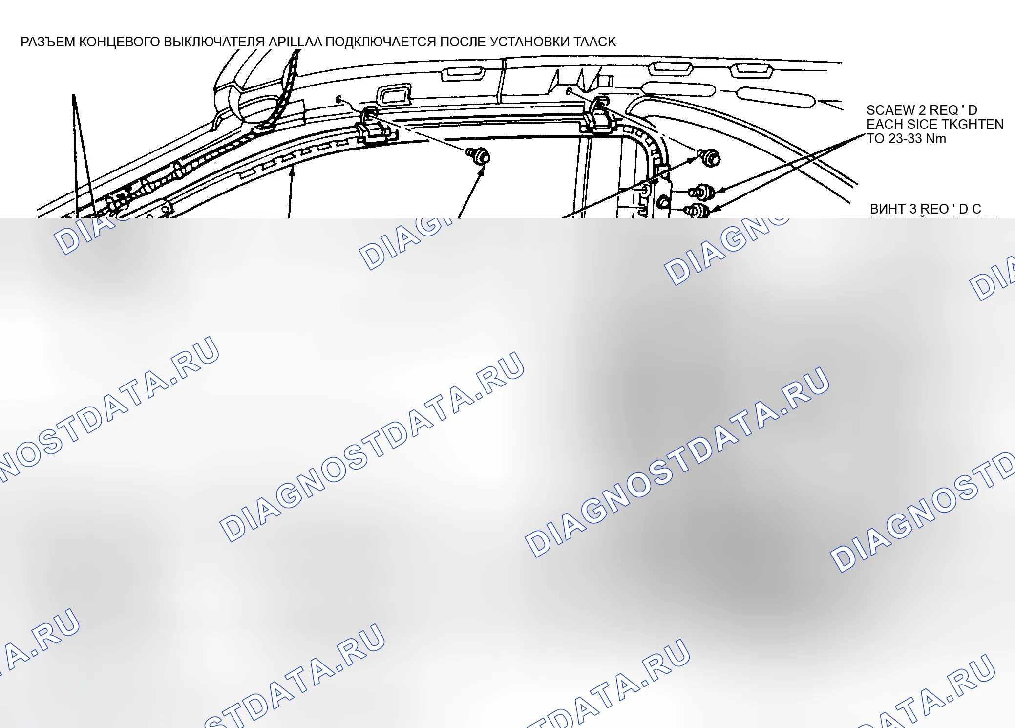 Рис. 8: МЕСТА УСТАНОВКИ ПАССИВНОЙ УДЕРЖИВАЮЩЕЙ СИСТЕМЫ. Ford Thunderbird X