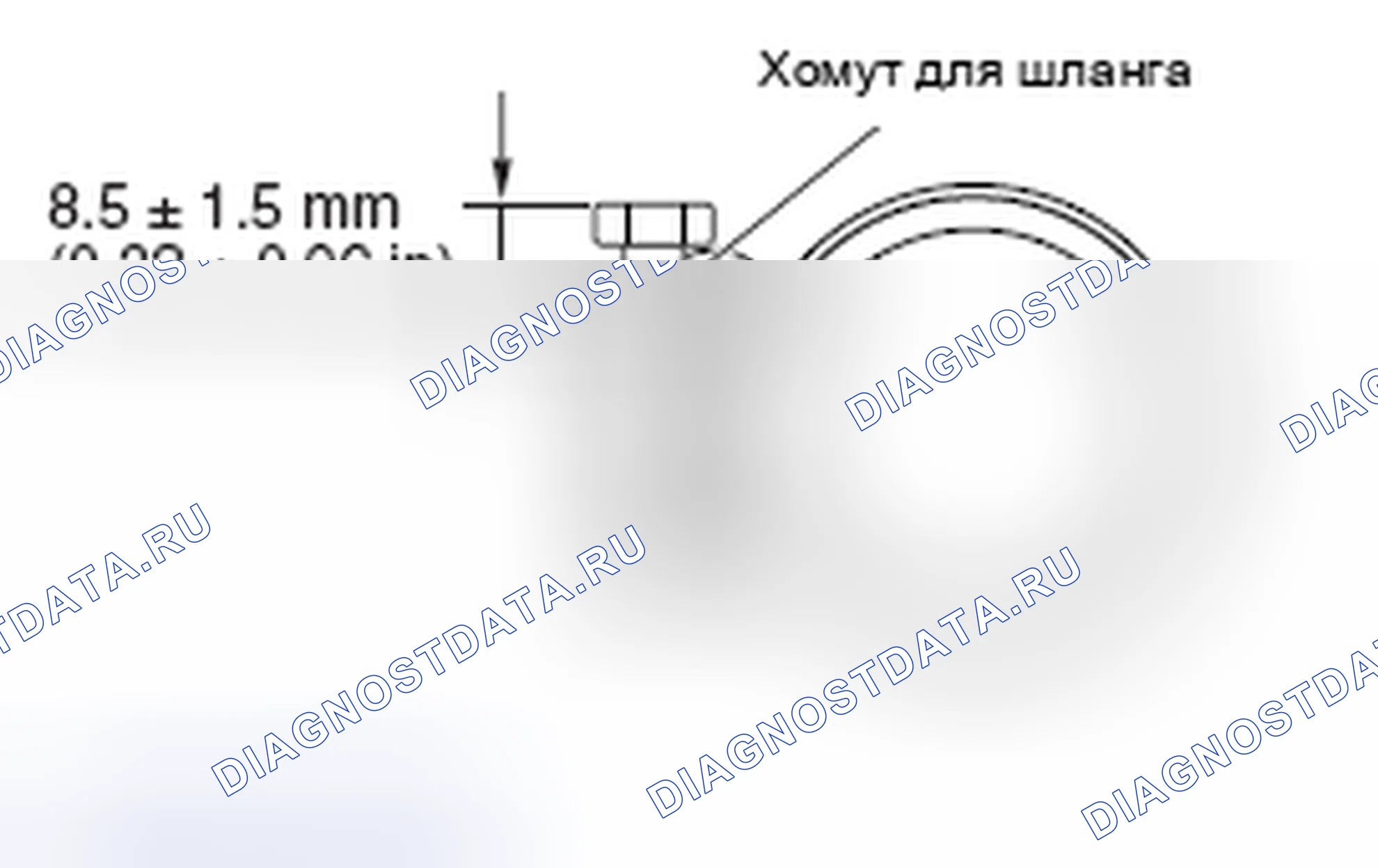 Рис. 11: >> B <<УСТАНОВКА ХОМУТА ДЛЯ ШЛАНГА. Mitsubishi Lancer Ralliart X рестайлинг
