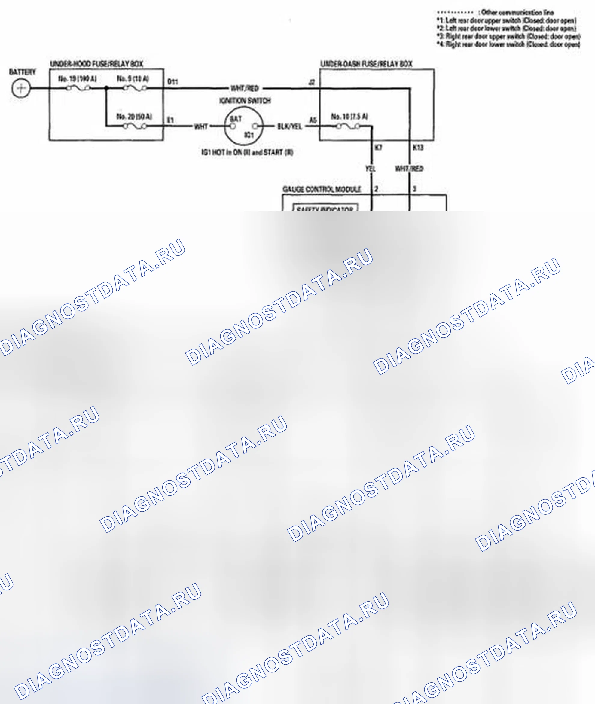 Рис. 30: Принципиальная схема. Honda Element YH2 рестайлинг
