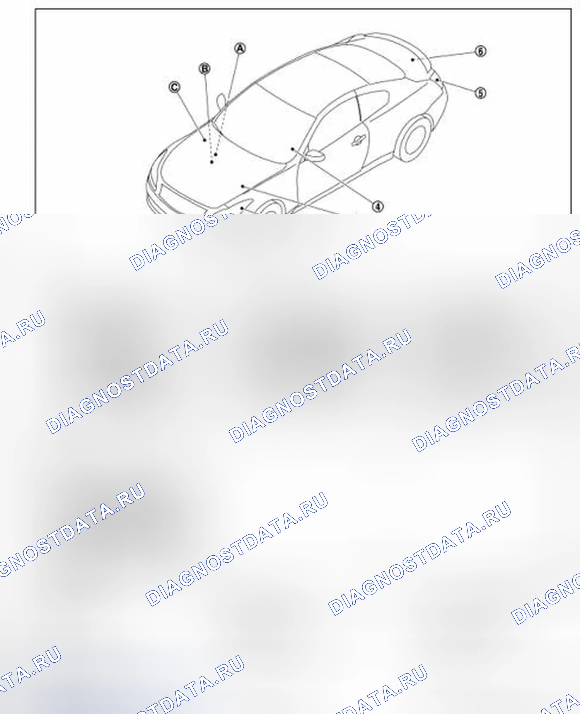 Рис. 73: Расположение компонентов. Infiniti Q60 I