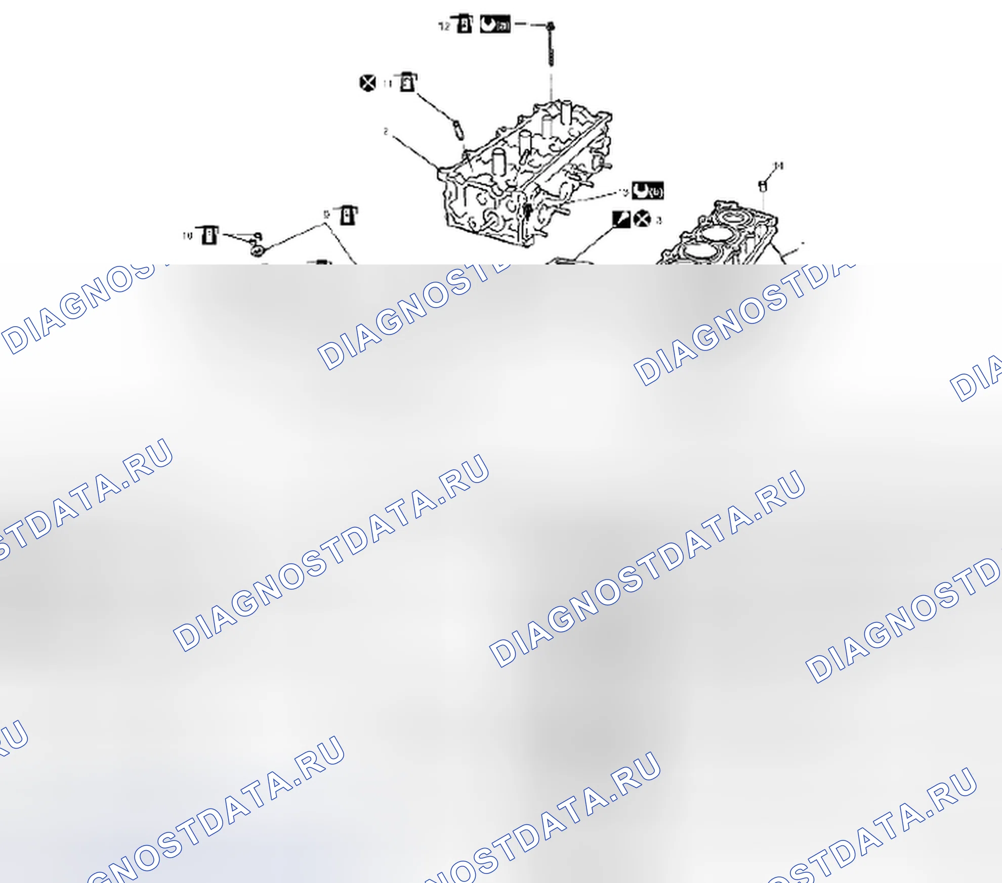 Рис. 162: Компоненты клапанов и головки цилиндров. Suzuki SX4 I