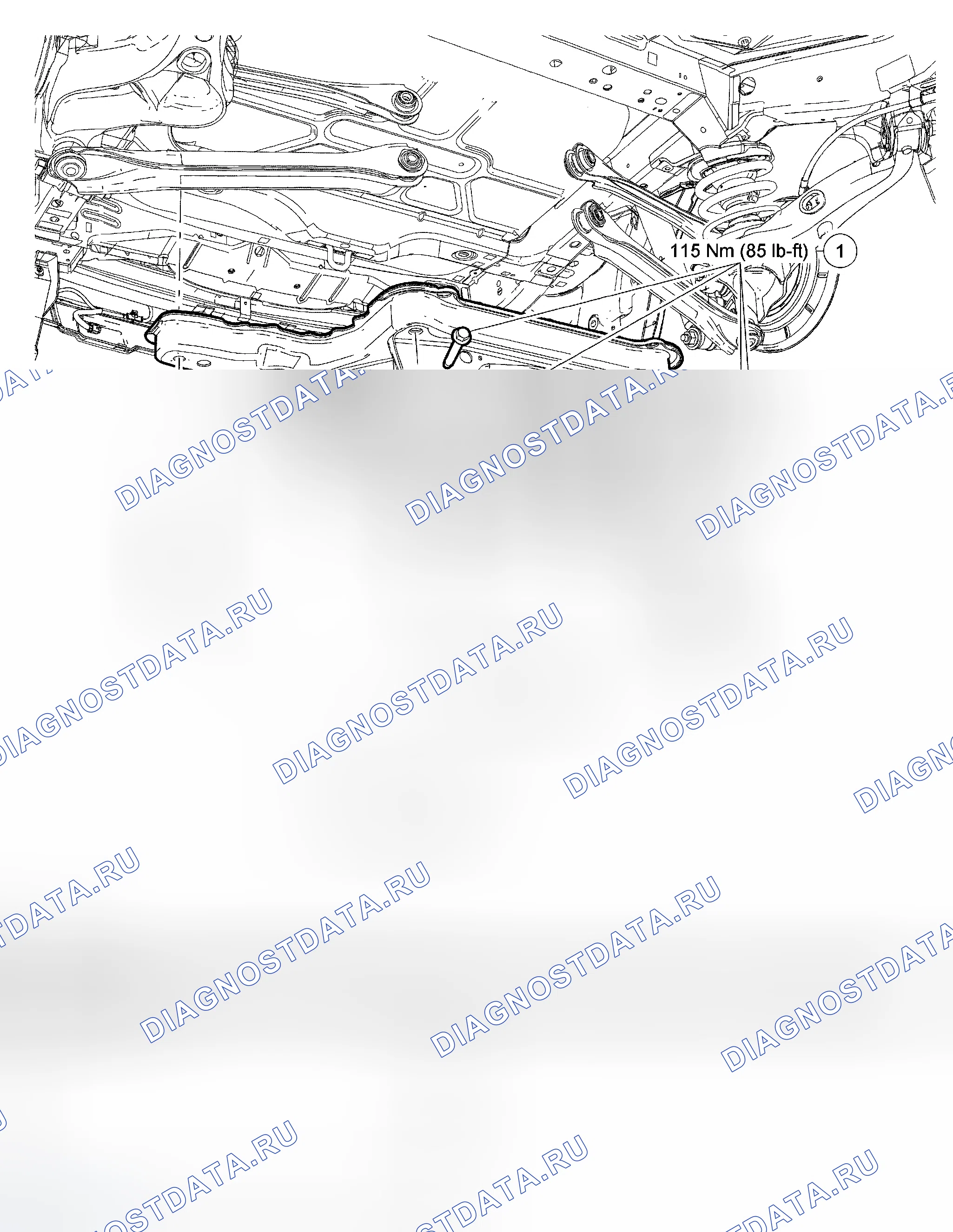 Рис. 6: Задний подрамник. Ford Escape I рестайлинг