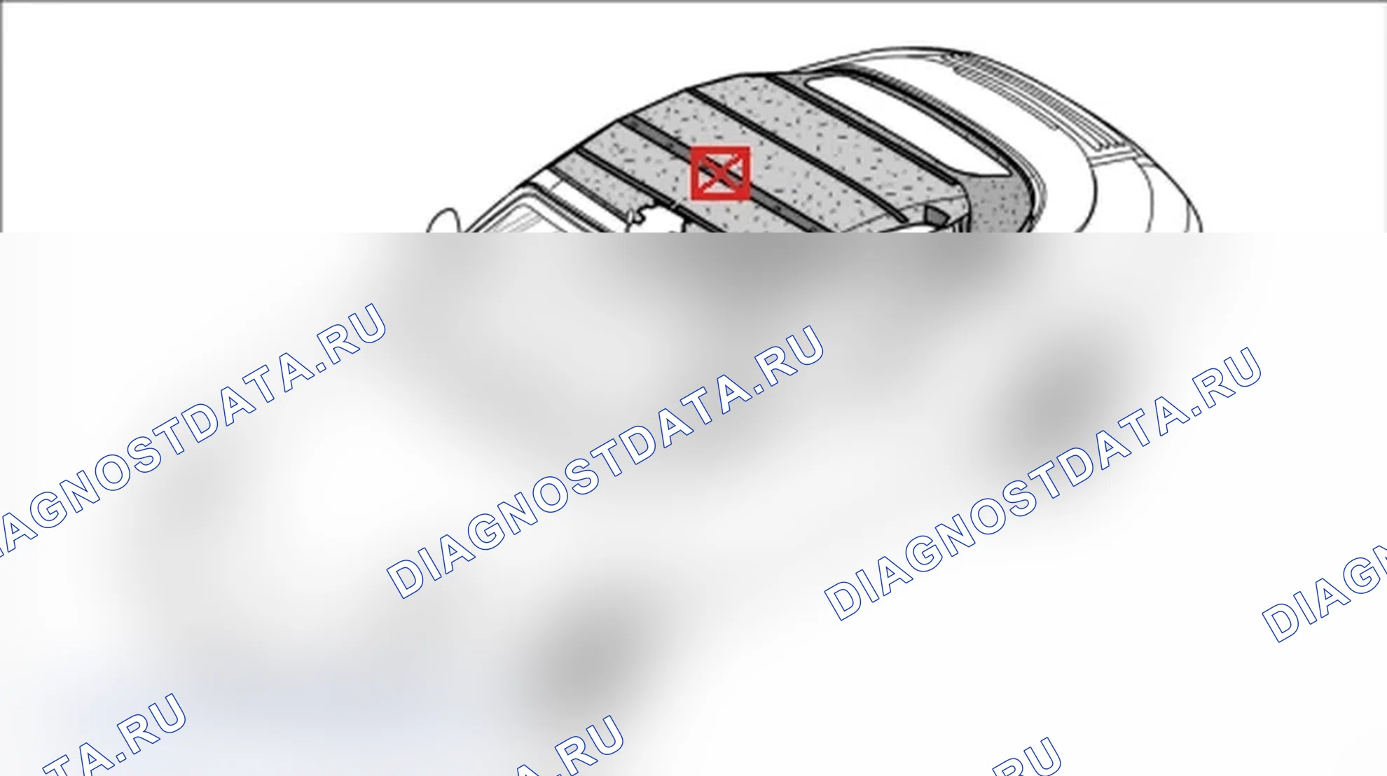 Рис. 112: Установка внутренней облицовки с складным верхом спереди. Porsche 911 GT3 997