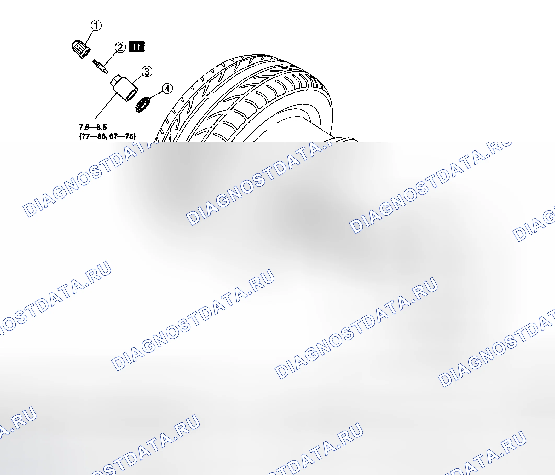 Рис. 5: СНЯТИЕ / УСТАНОВКА КОЛЕСНОГО БЛОКА. Mazda 5 I