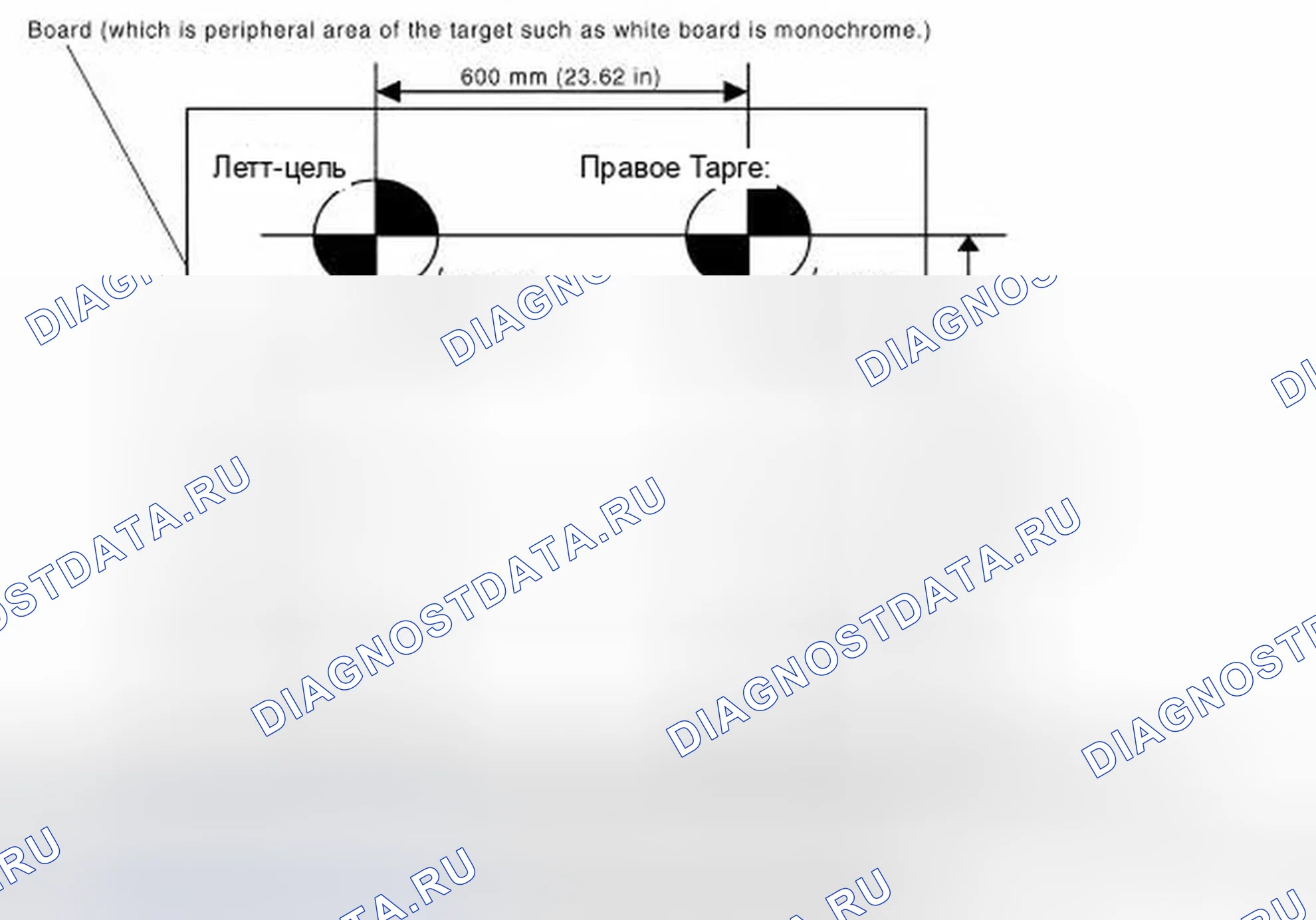 Рис. 73: Подготовка юстировочного приспособления для прицеливания. Infiniti FX45 I рестайлинг