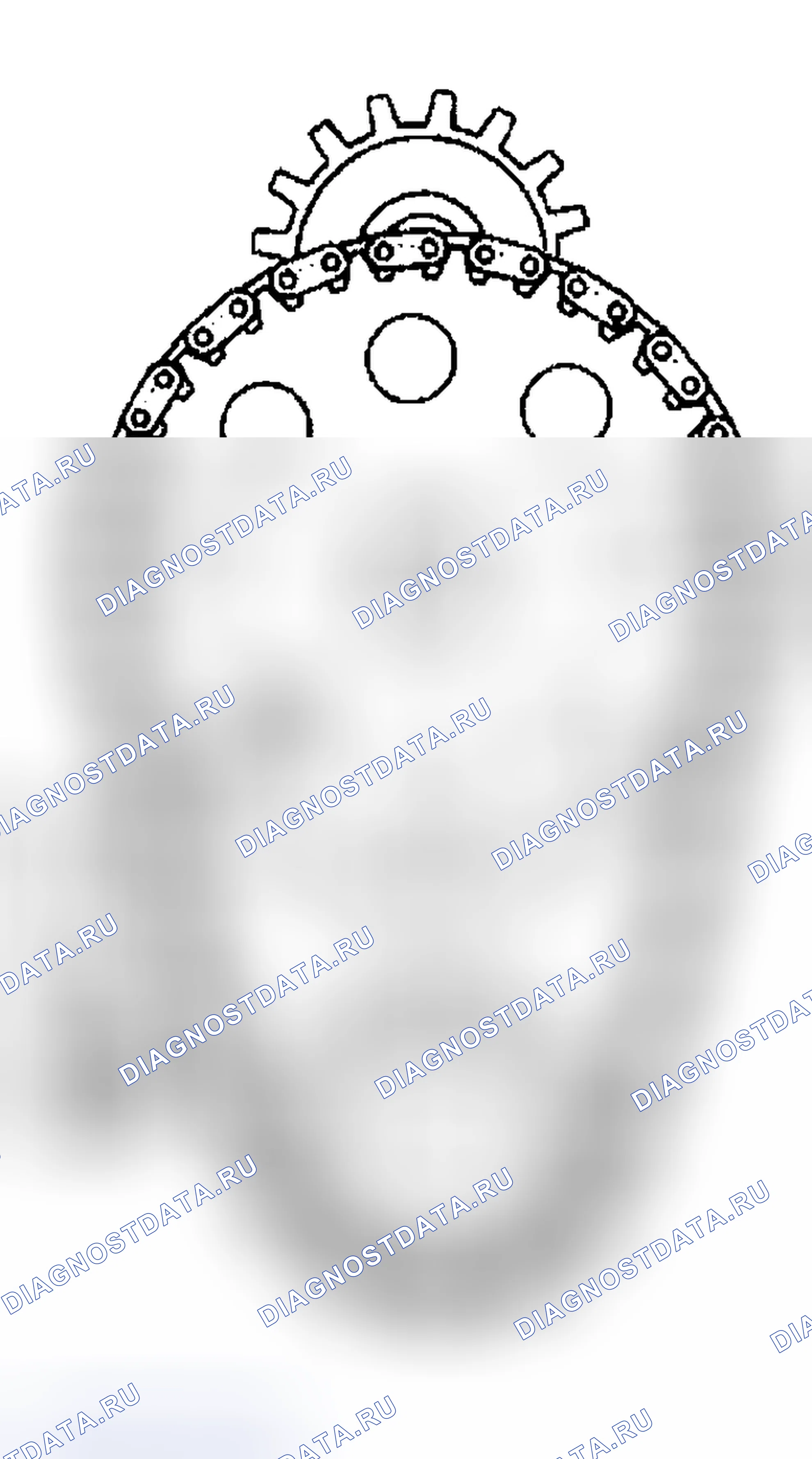 Рис. 563: Очистка и проверка цепи синхронизации и звездочек (L36). Hyundai Veracruz I