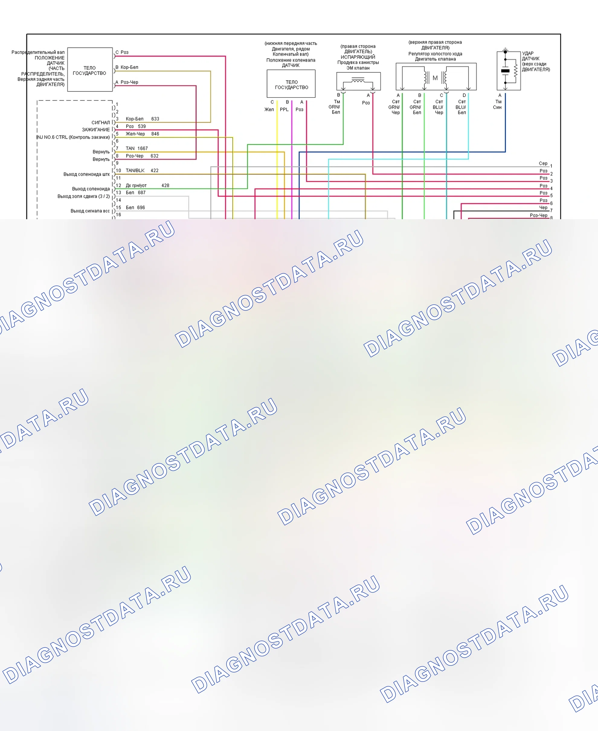 Рис. 1: электросхема VCM (4.3L - 1 из 4). Chevrolet Chevy Van G1500 