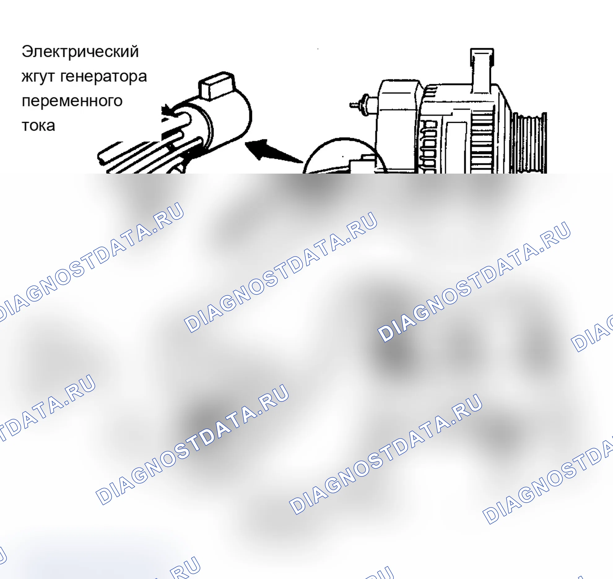 Рис. 1: Подключение тестера генератора переменного тока. Isuzu Impulse I