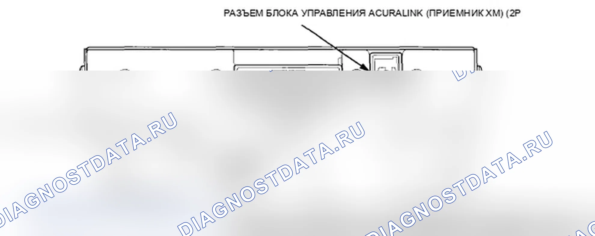 Рис. 553: Разъем блока управления AcuraLink® (приемник XM) для входов и выходов. Acura TL IV рестайлинг