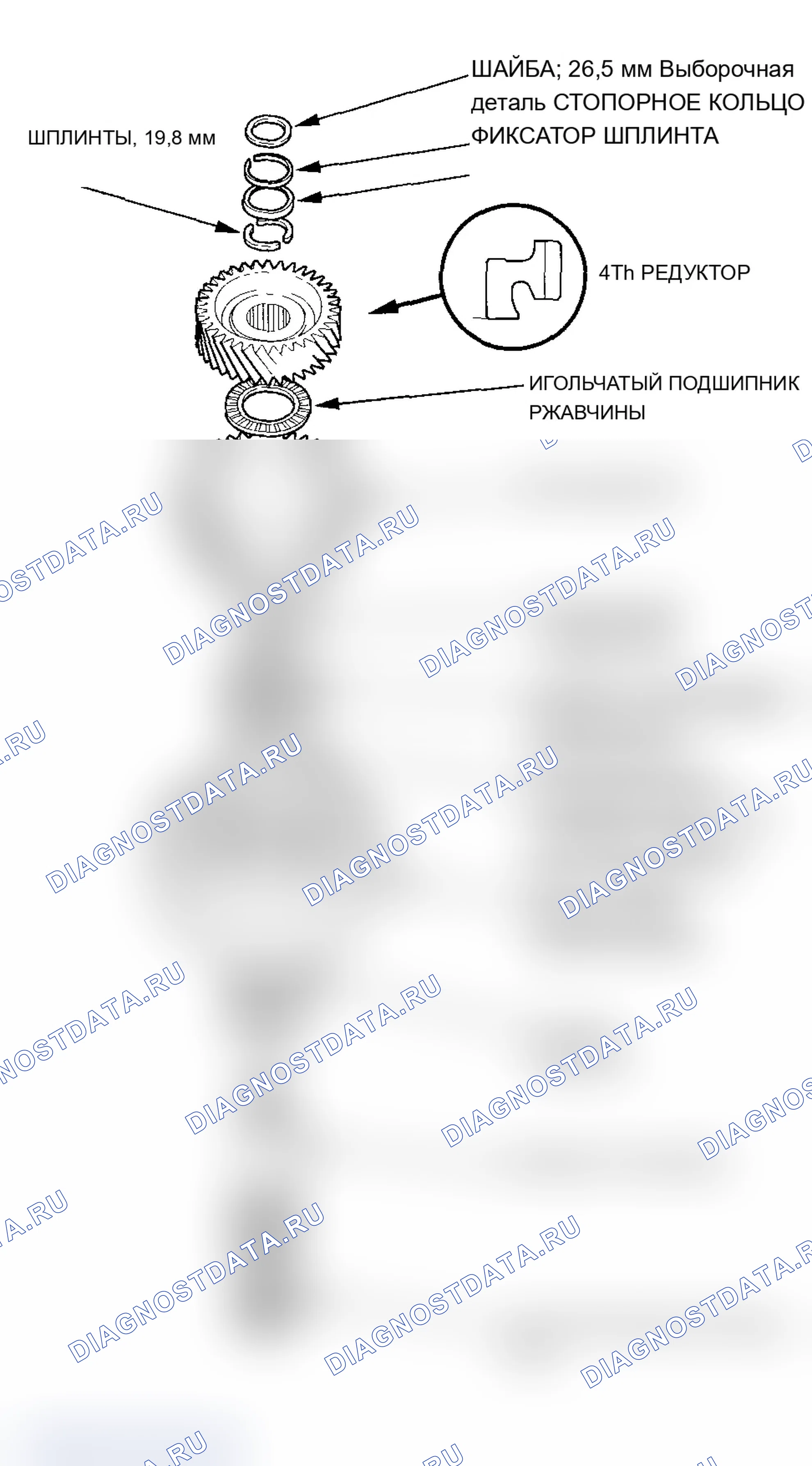 Рис. 521: Демонтаж, проверка и повторная сборка промежуточного вала. Acura MDX I