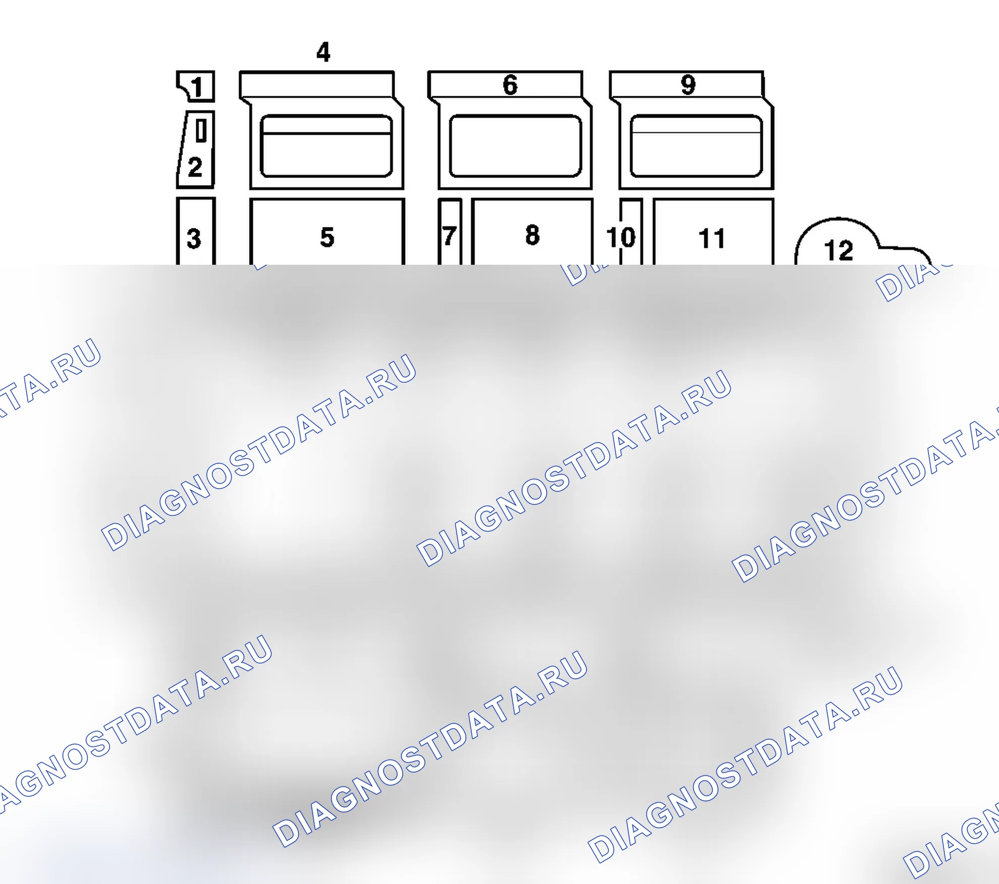 Внутренние облицовочные панели, схема разбивки (FD3). Opel Movano A