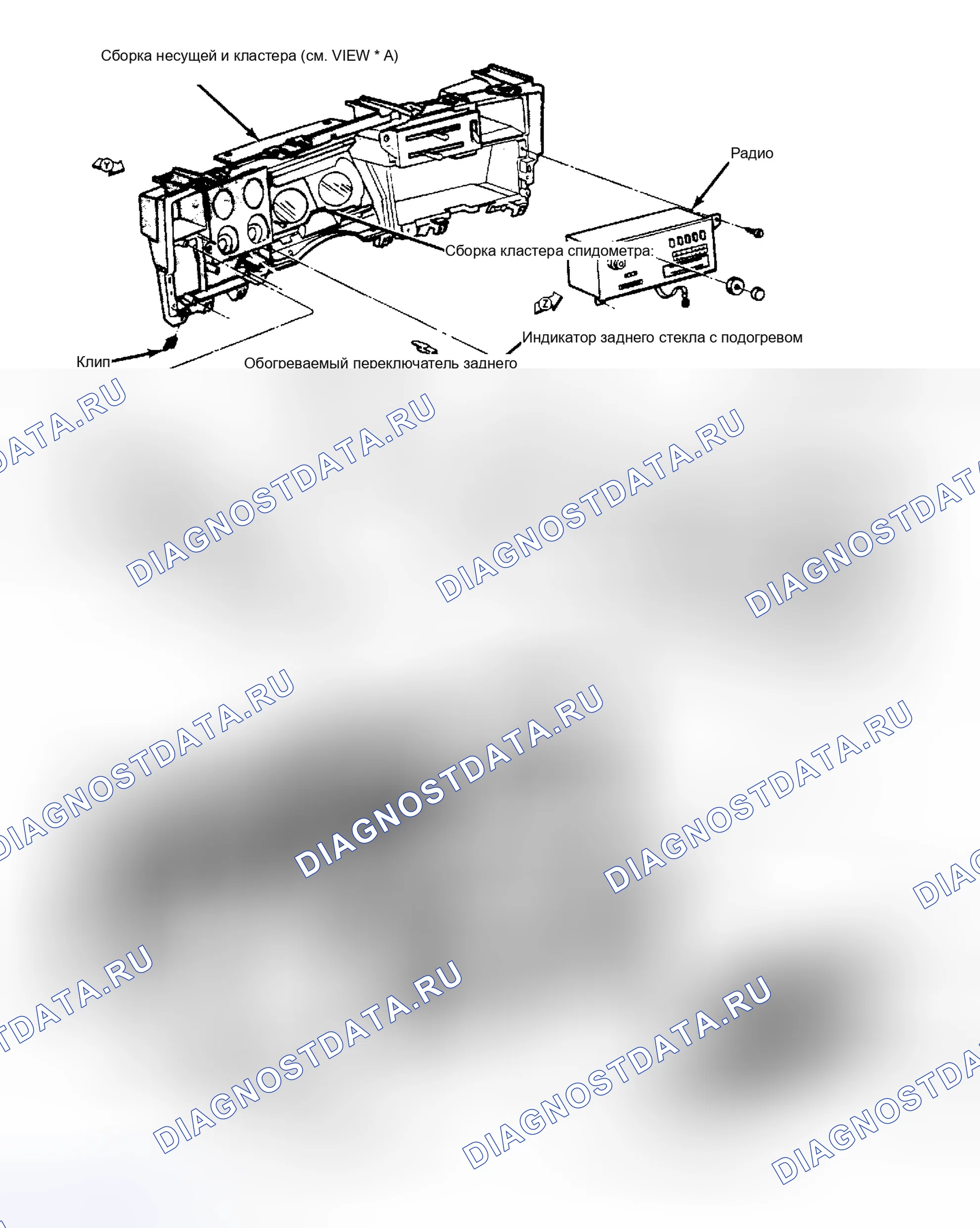 Рис. 31: Стандартные приборные панели Chrysler Motors. Dodge Daytona I