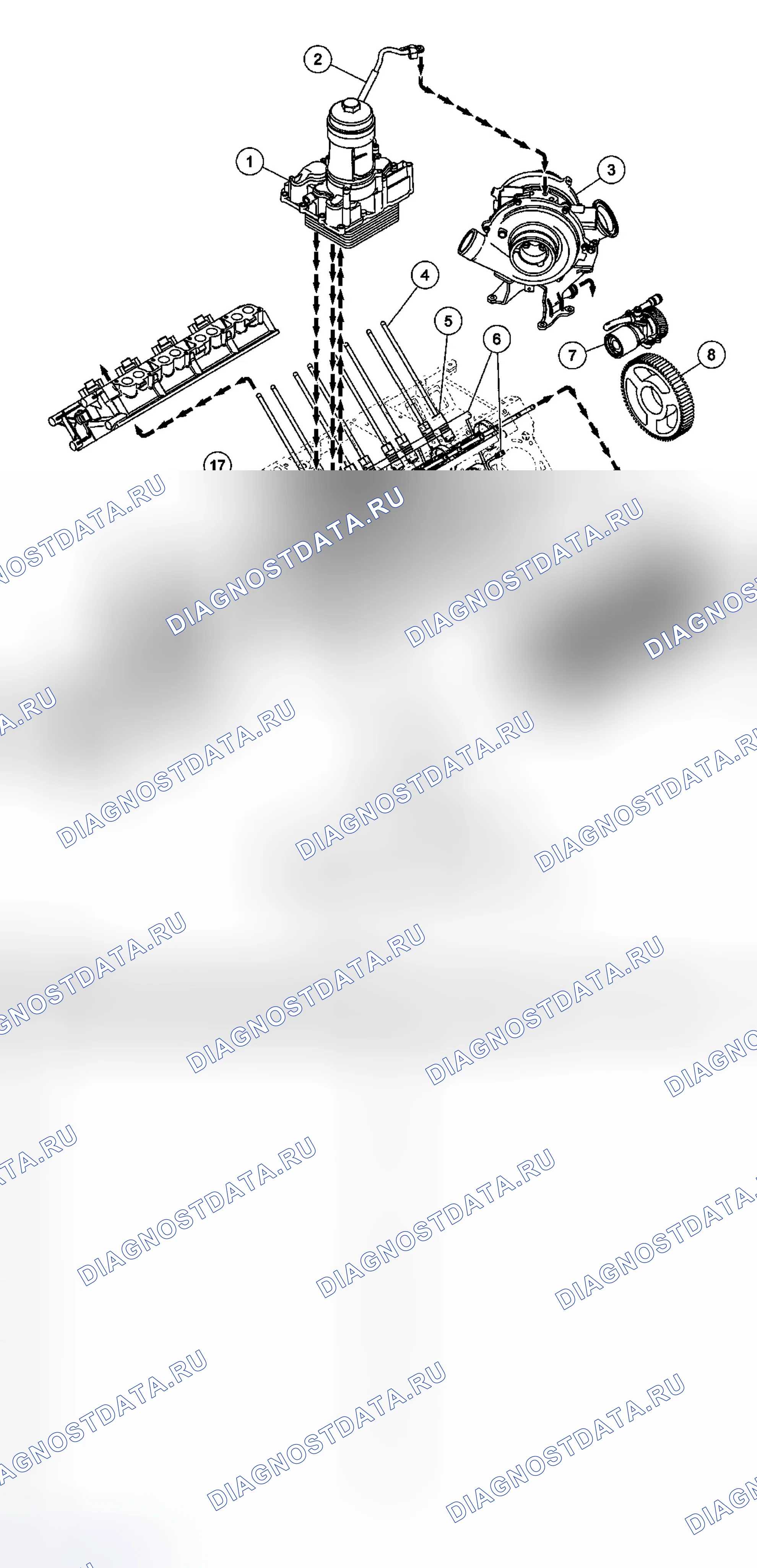Рис. 2263: Система смазки низкого давления. Ford Pickup F150 