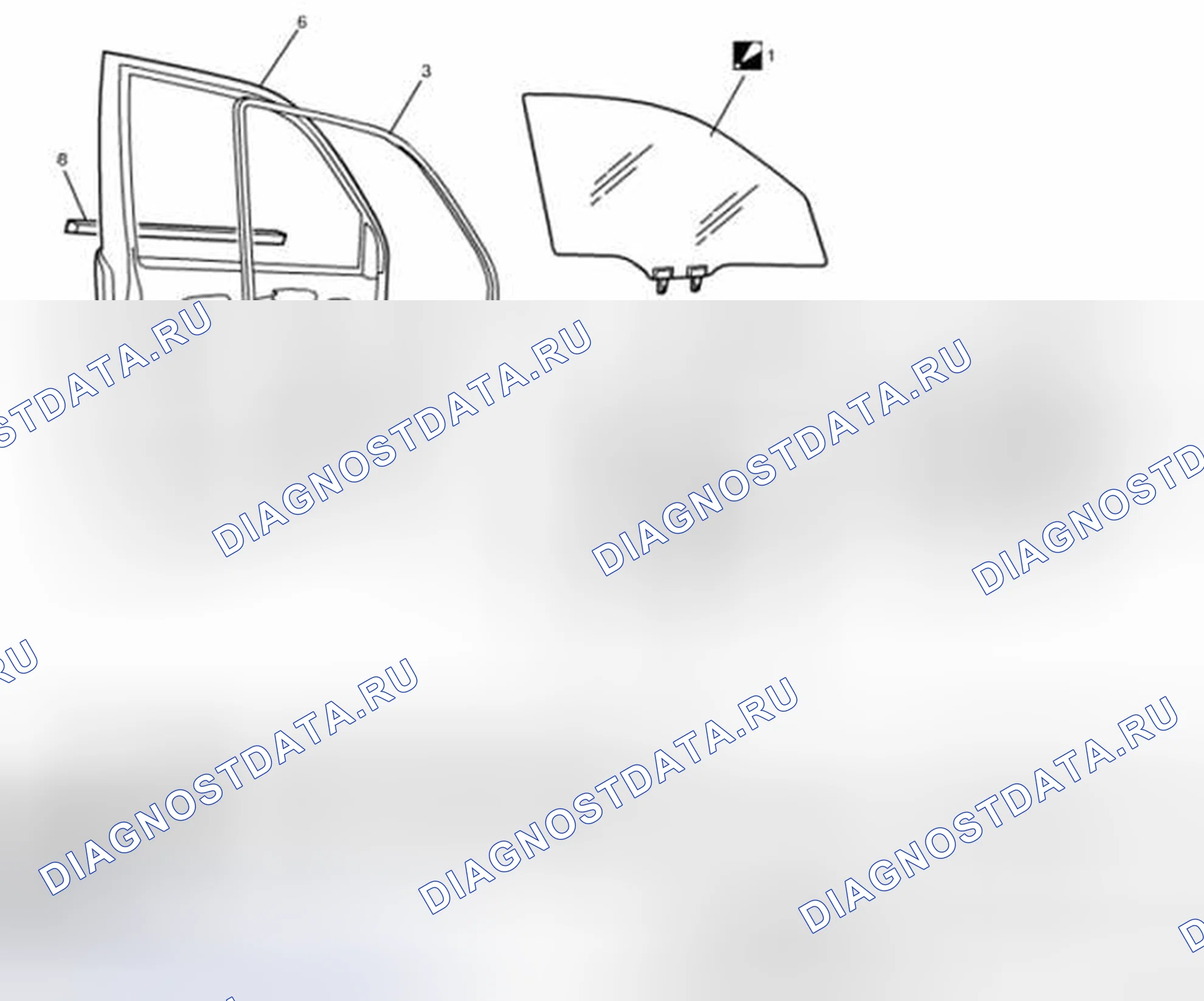Рис. 34: Компоненты окна передней двери. Suzuki Grand Vitara II рестайлинг 2