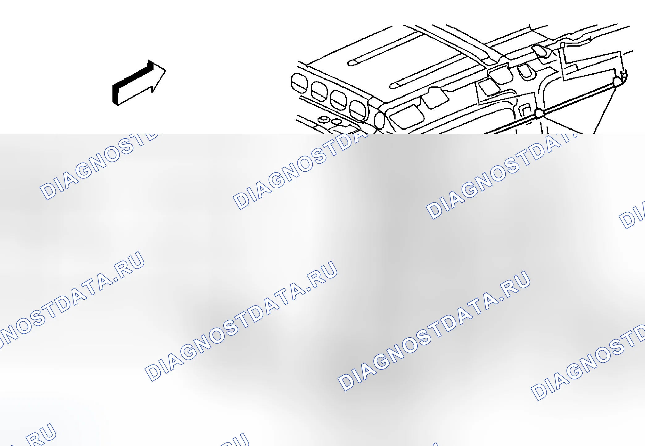 Рис. 5: Замена заднего дренажного шланга корпуса люка. Chevrolet HHR I