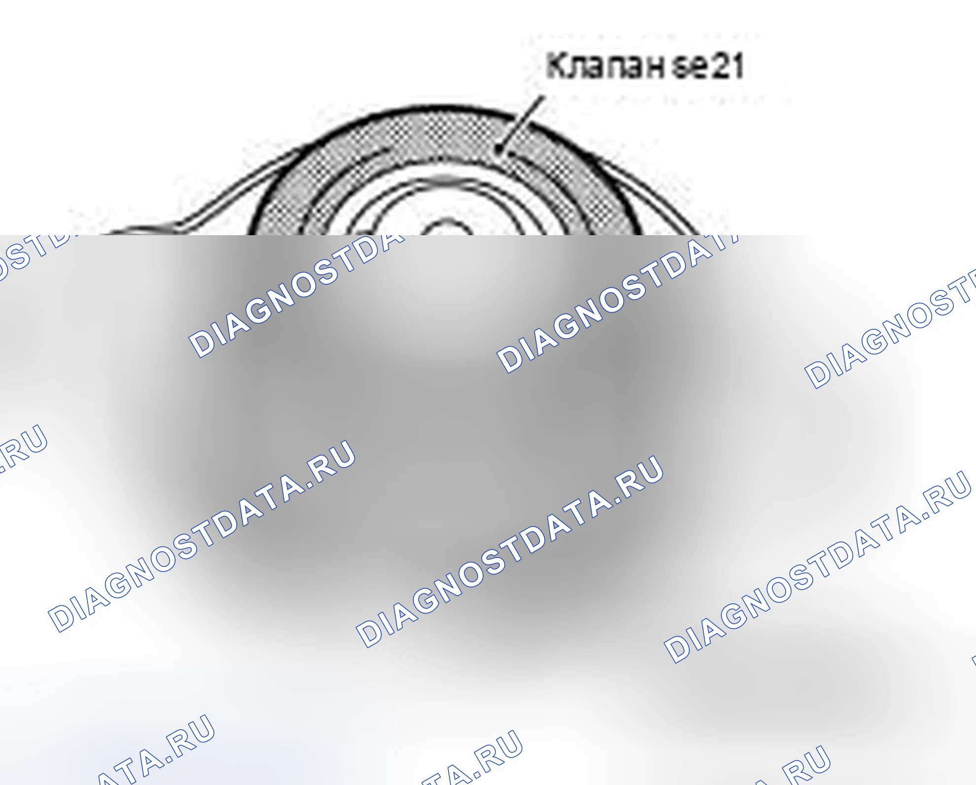 Рис. 15: Идентификация седла клапана и металлического плунжера крышки радиатора. Infiniti FX45 I рестайлинг