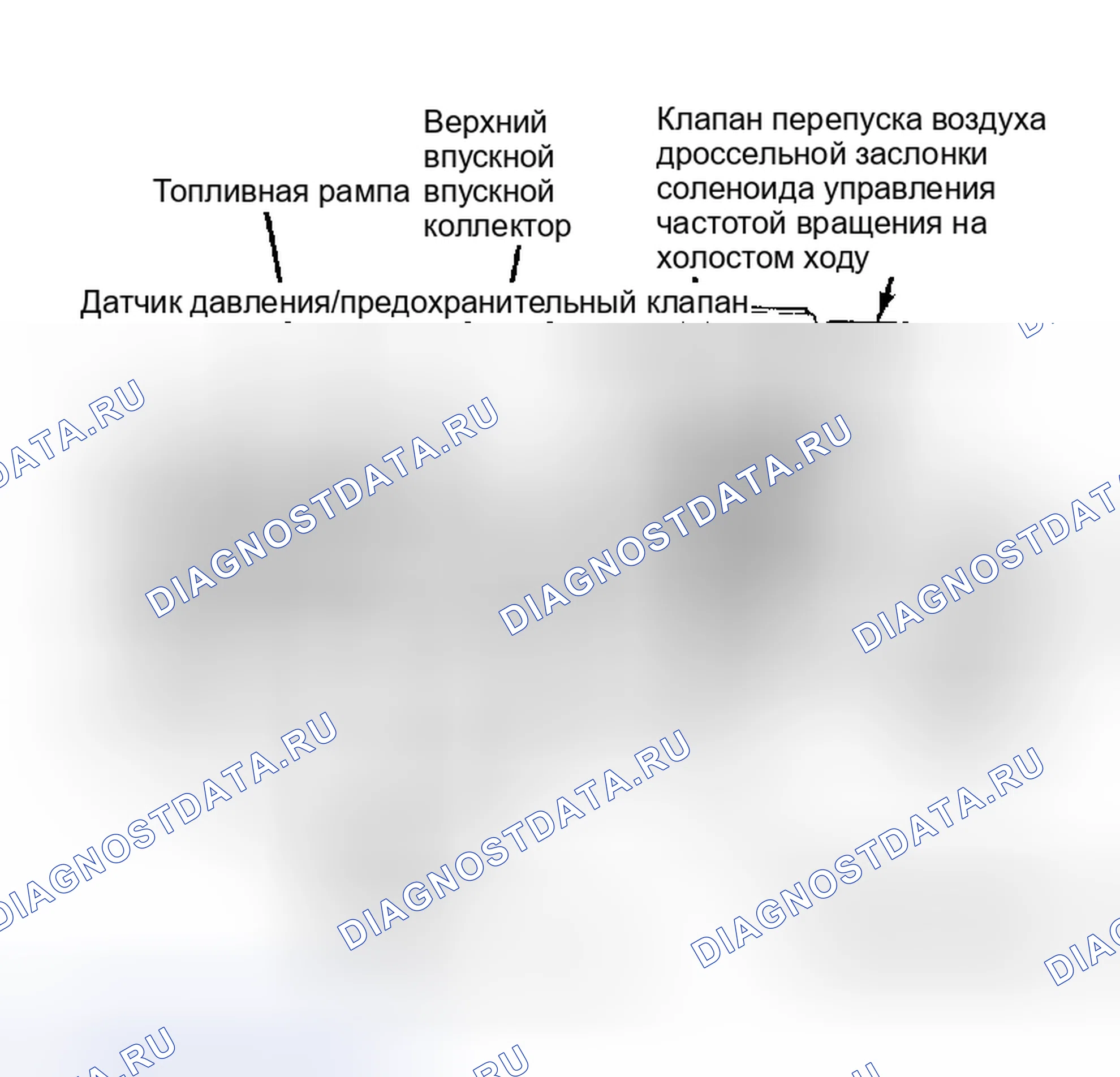 Рис. 21: 1.6L Узел зарядного коллектора топлива двигателя. Ford Thunderbird IX