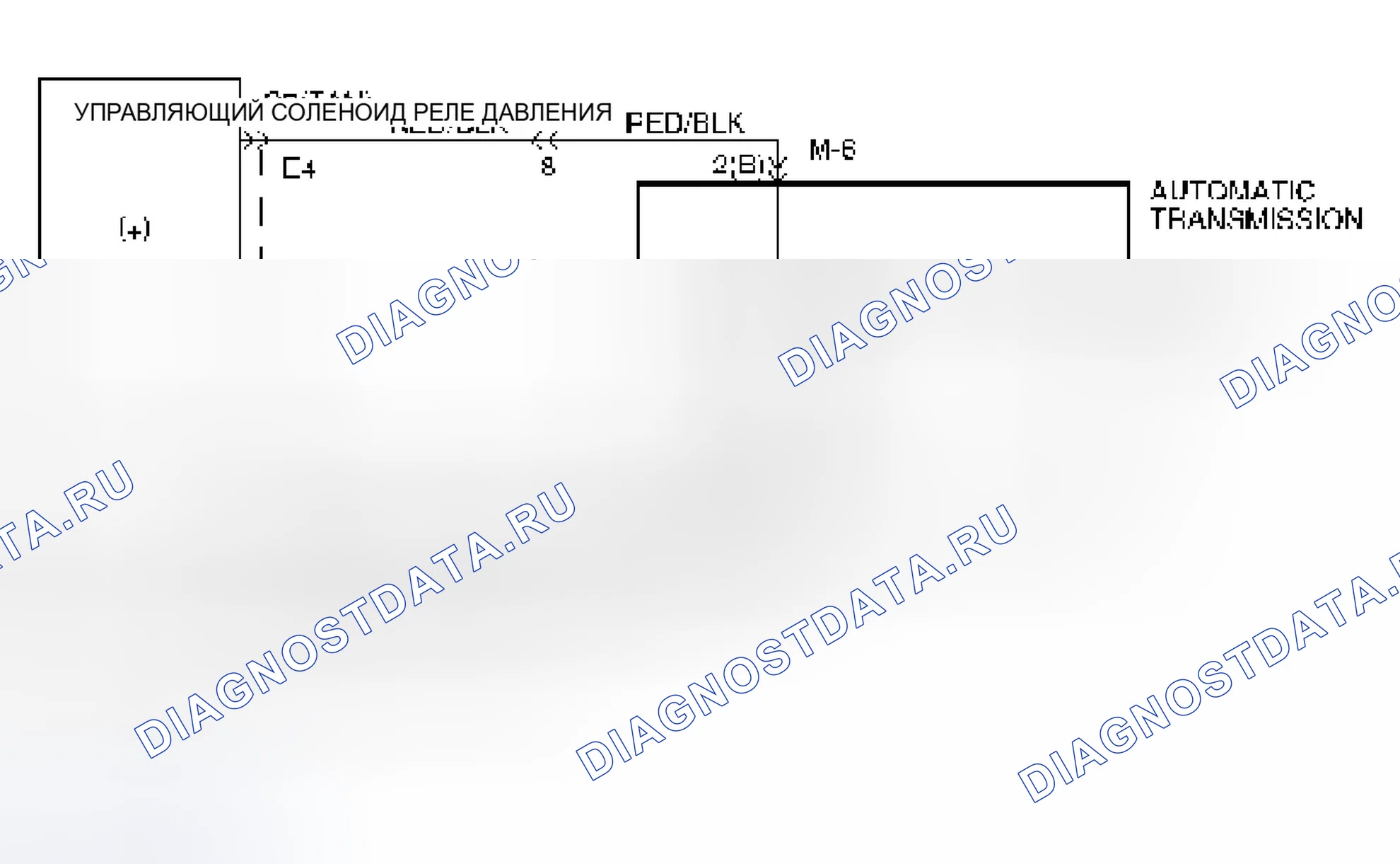 Рис. 182: расшифровка кода ошибки P0748: Электромагнит управления давлением (PCS) (силовой двигатель) Электрическая цепь. Isuzu Rodeo II