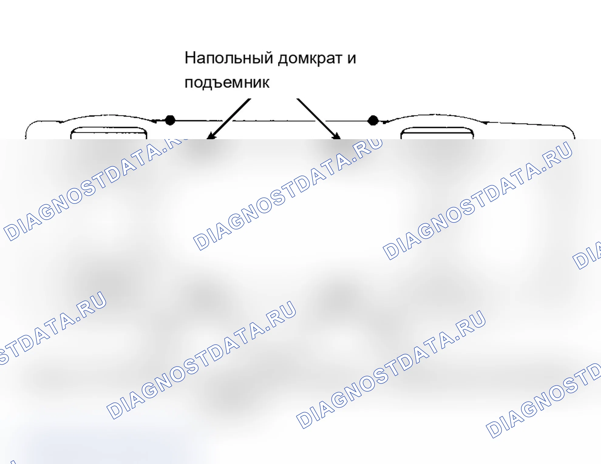 Рис. 2: Образец: такелажные и подъемные точки (типовая иллюстрация). Mitsubishi Mirage III