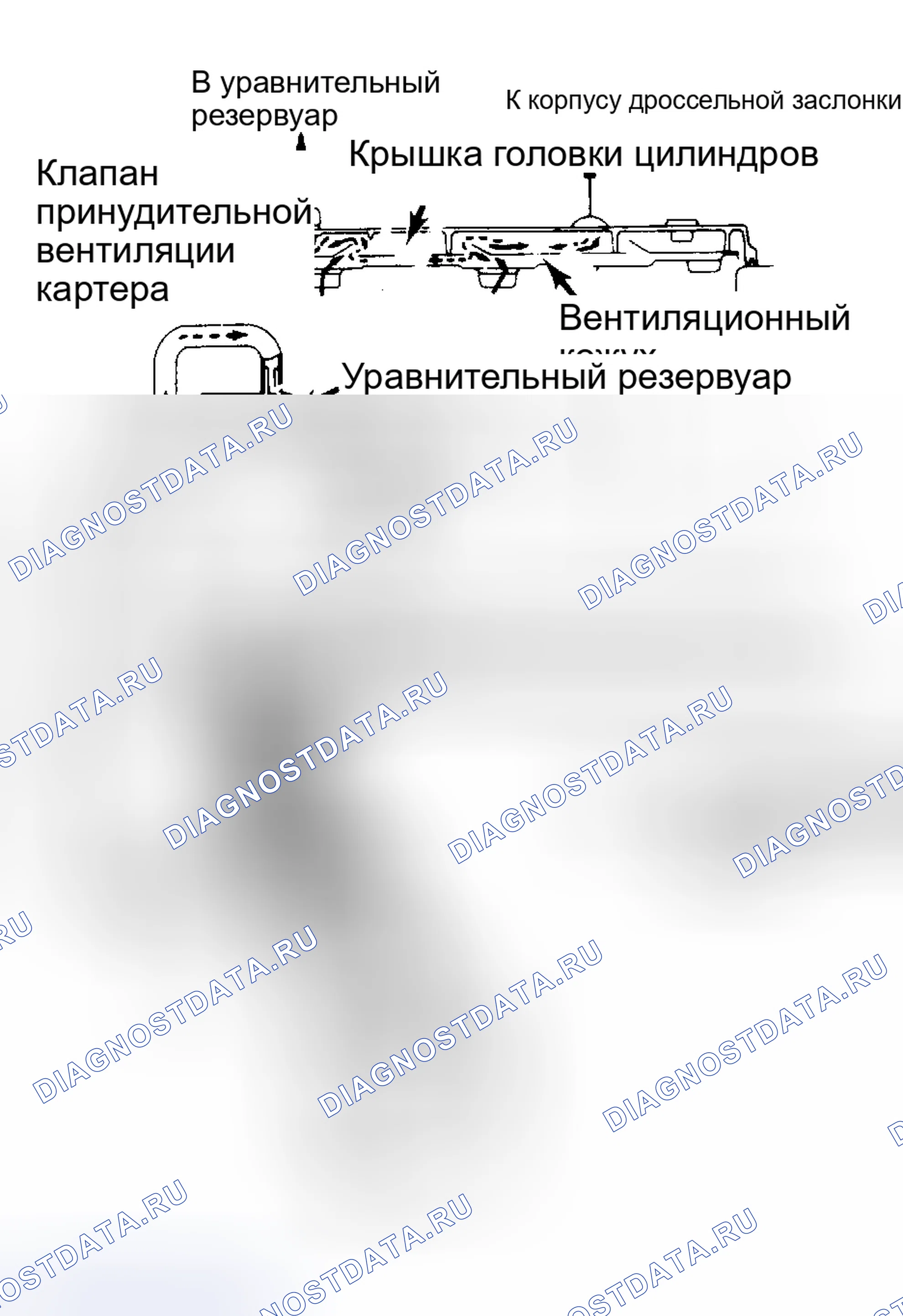 Рис. 6: Система вентиляции картера (Camry). Toyota Camry V10