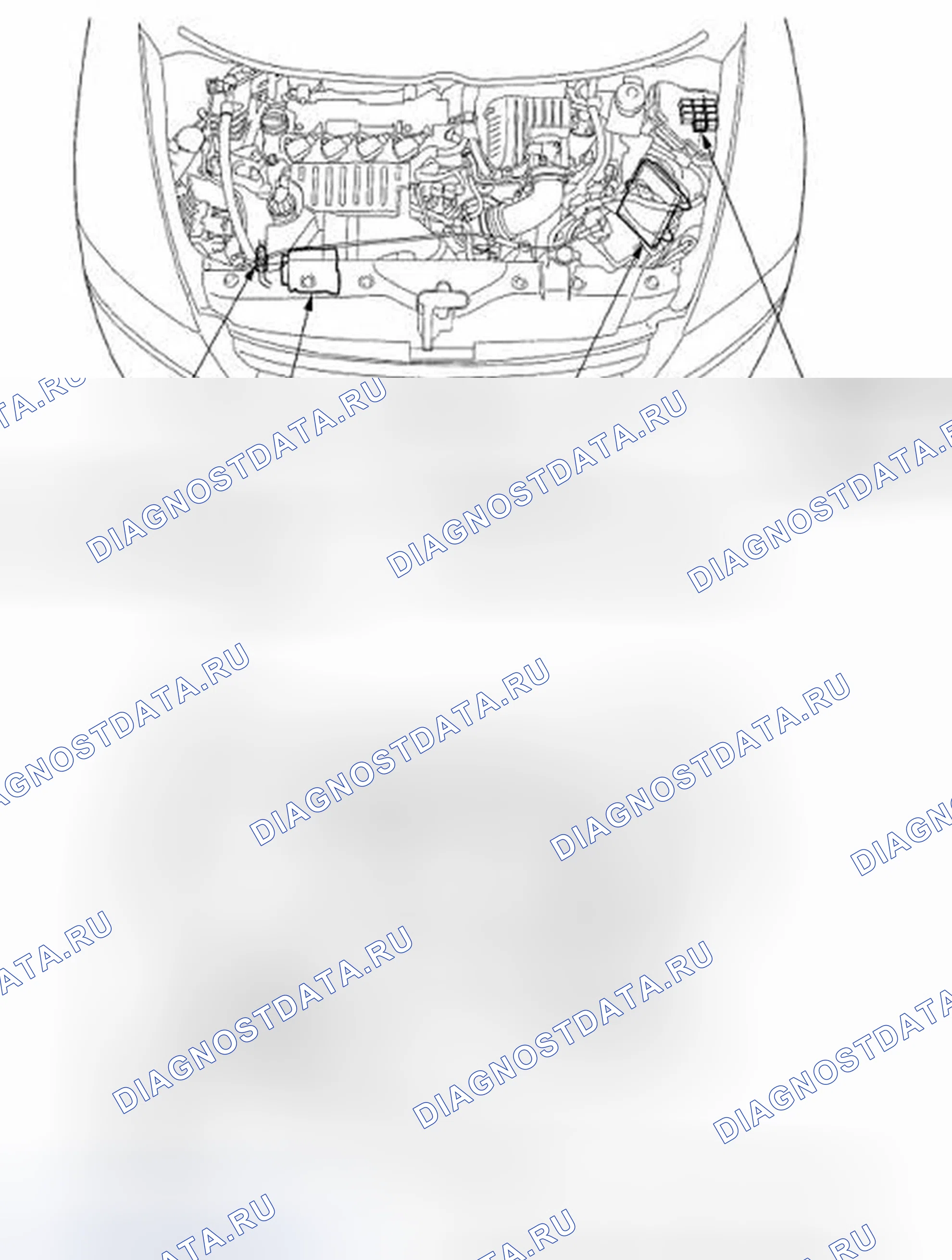 Рис. 275: Указатель расположения компонентов. Honda Civic VIII рестайлинг