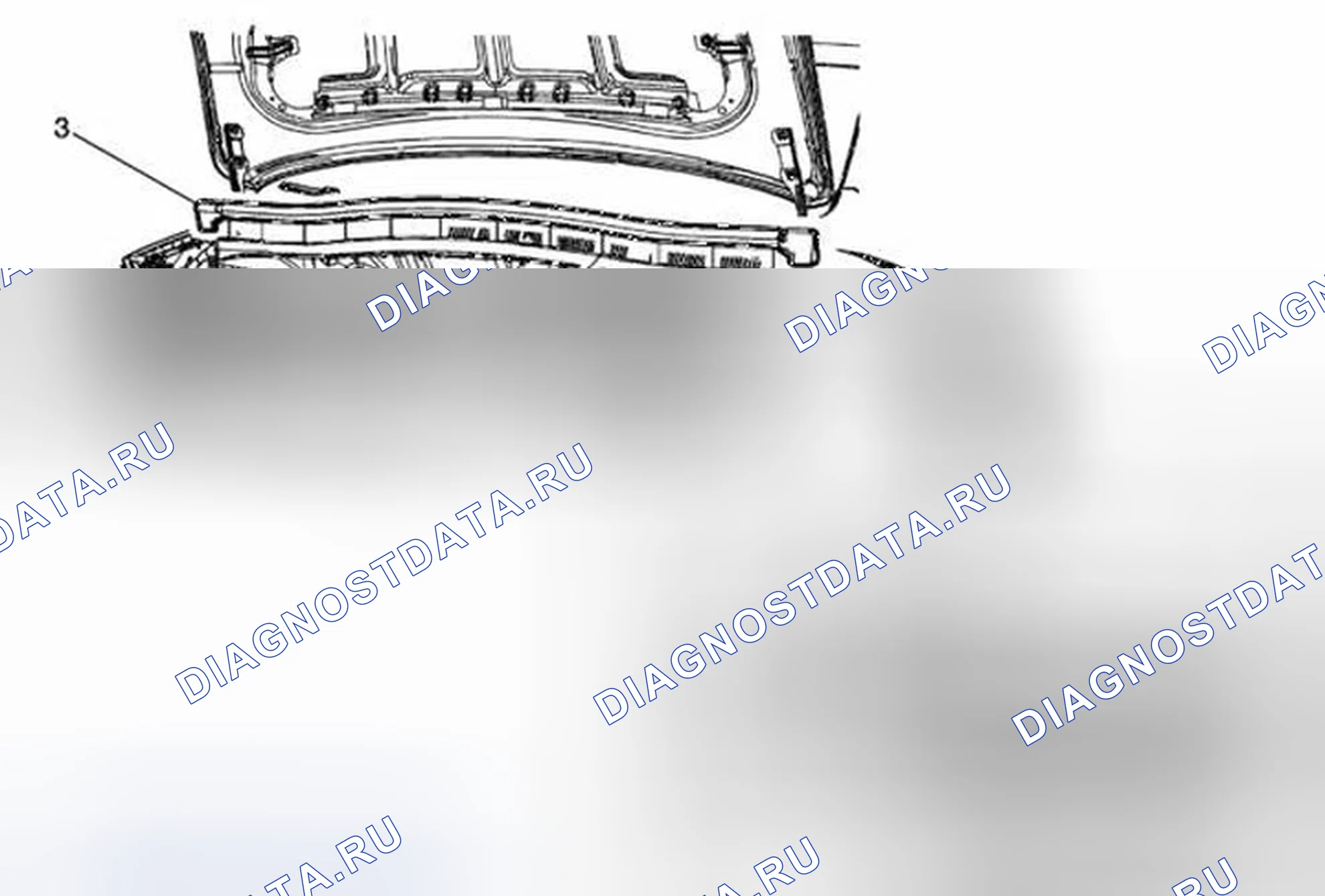 Рис. 174: Замена задней погодной полосы капота (Trax). Buick Encore I