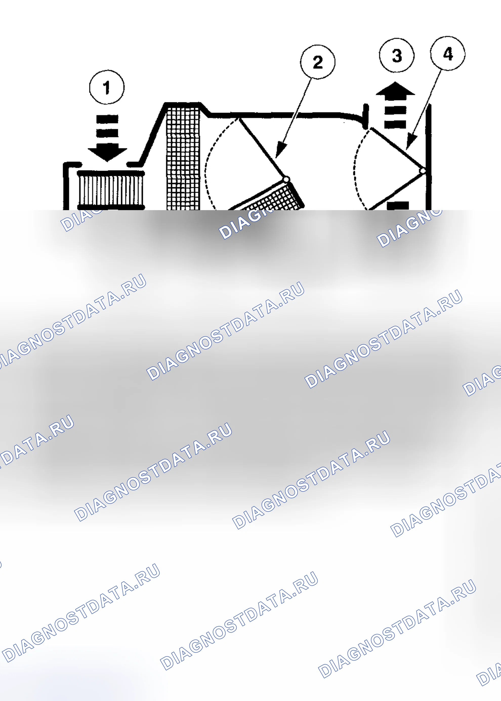 Рис. 520: Воздушный поток в системе. Ford Pickup F250 Super Duty I