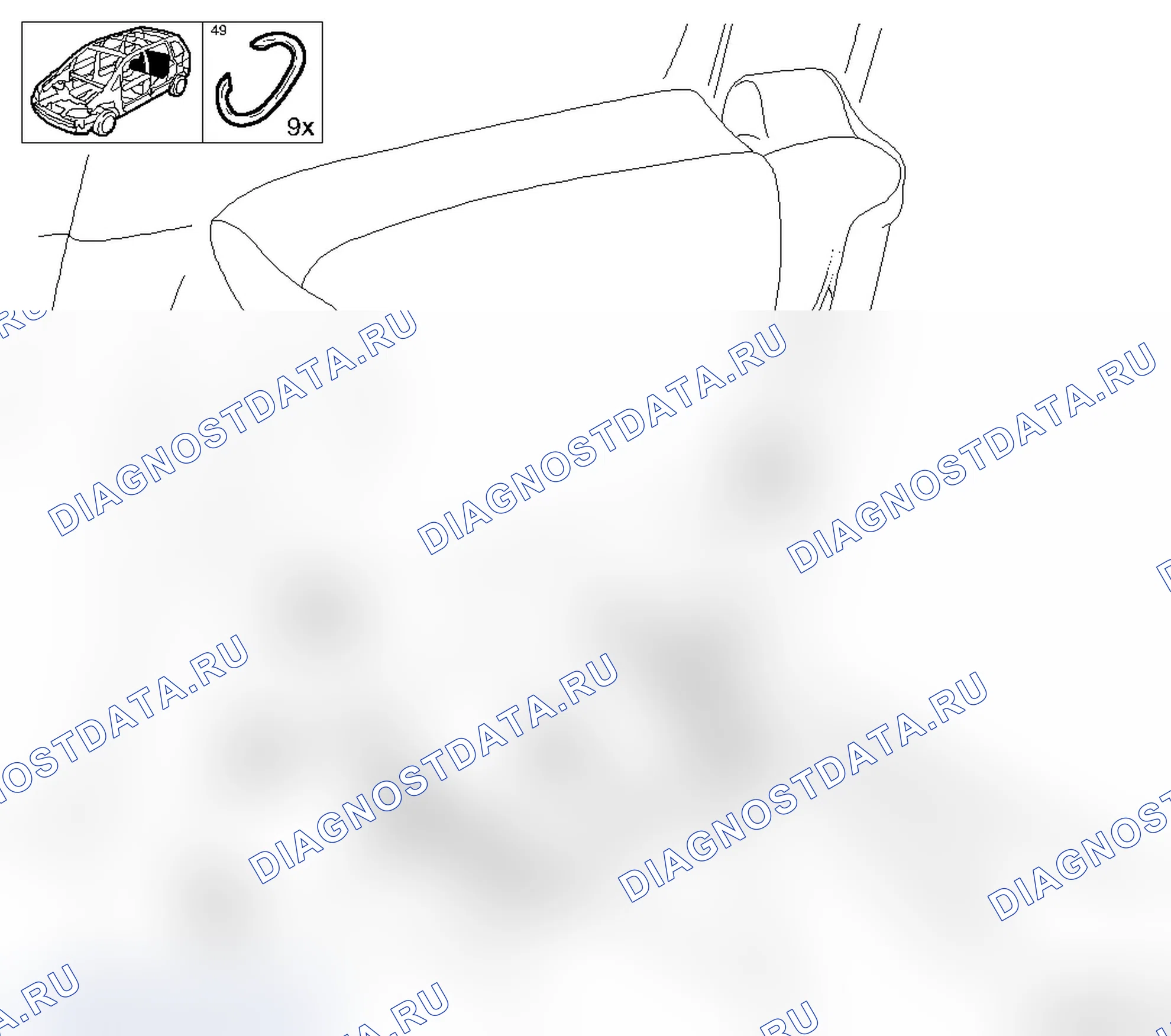 Замена каркаса заднего сиденья - правая сторона - L35 (передвижной задний ряд сидений). Opel Astra H