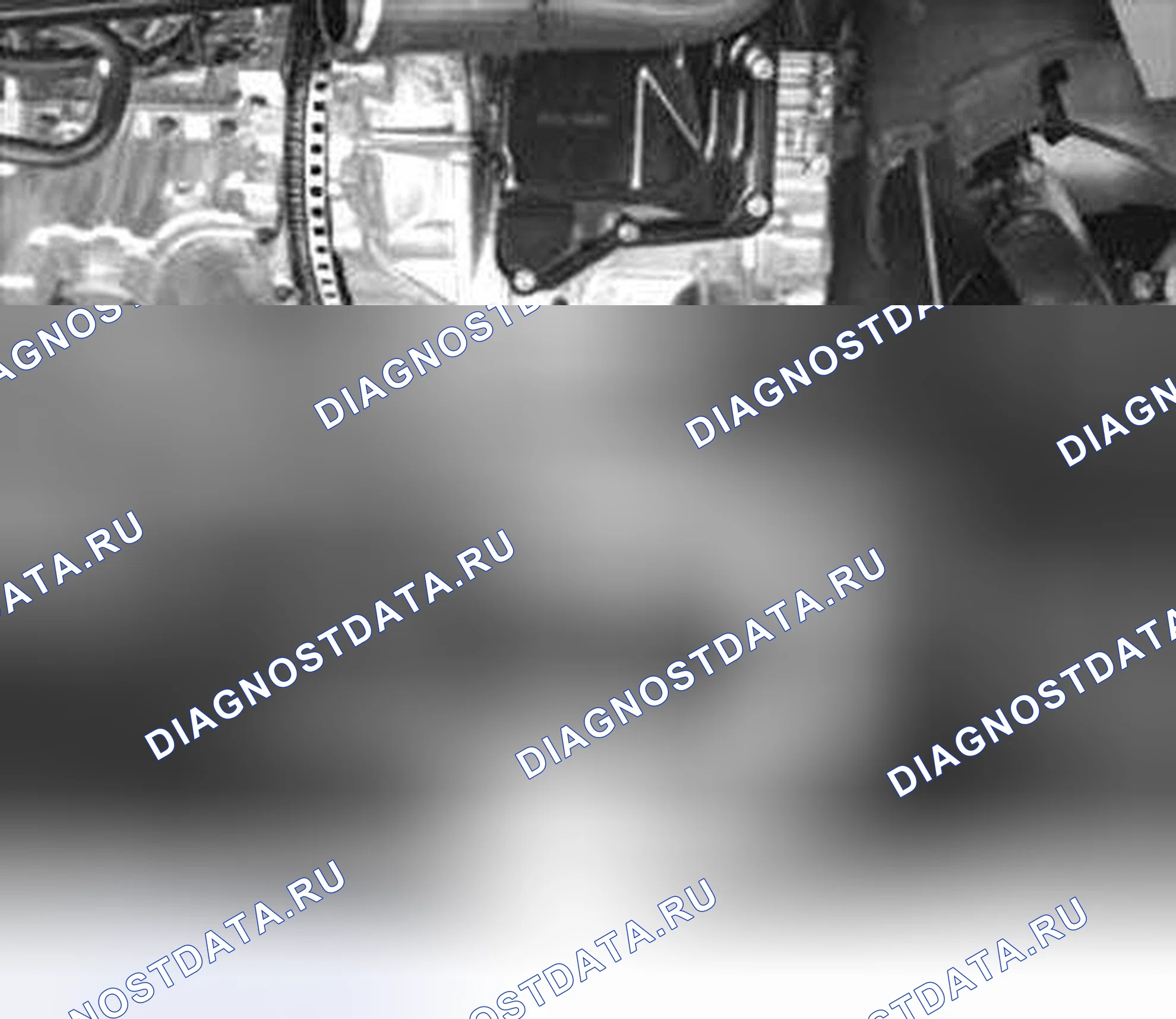 Рис. 86: Снятие коробки передач. Volvo V50 I