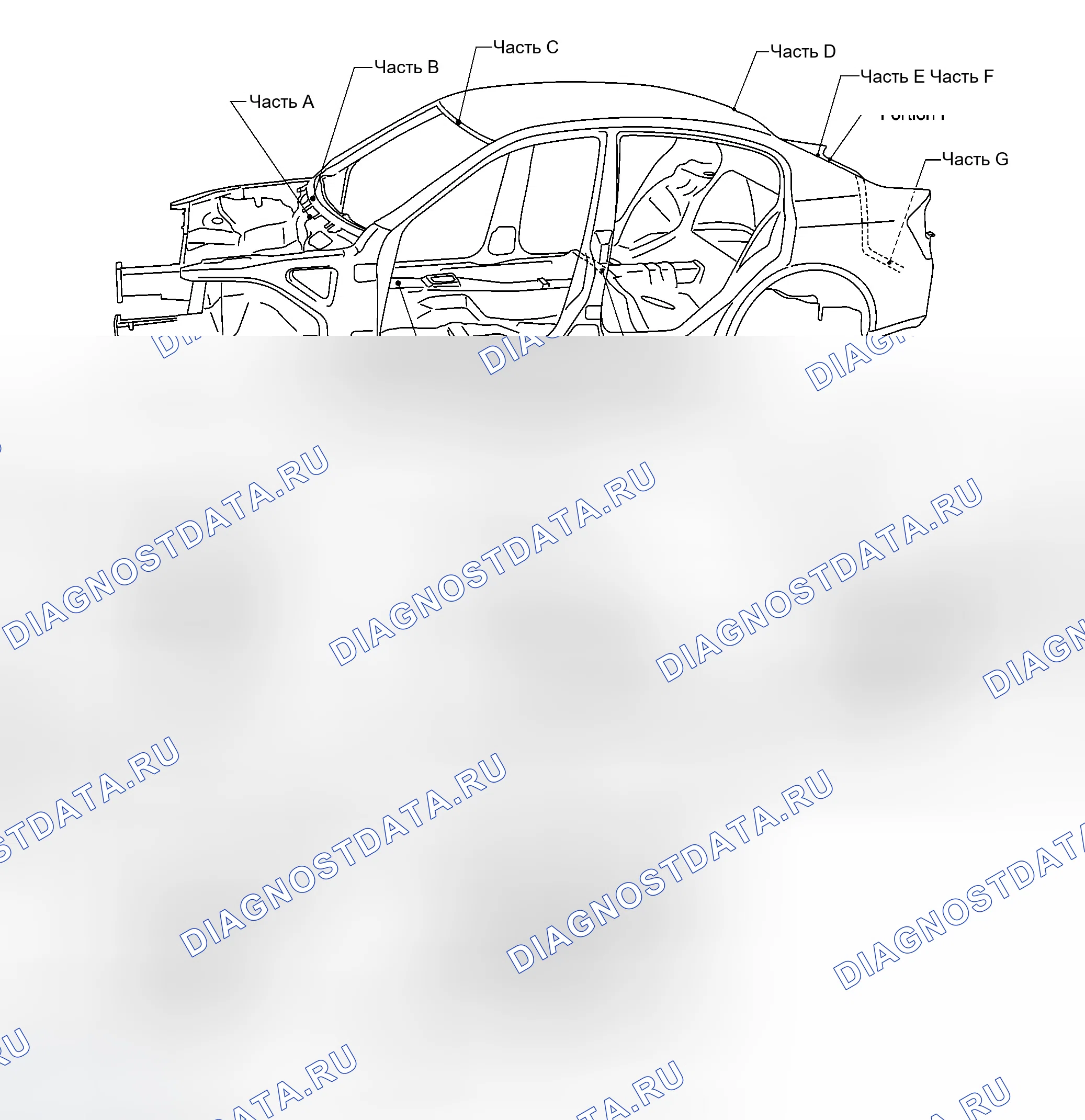 Рис. 201: ОТМЕТКИ ЦЕНТРА ТЕЛА. Infiniti G35 III