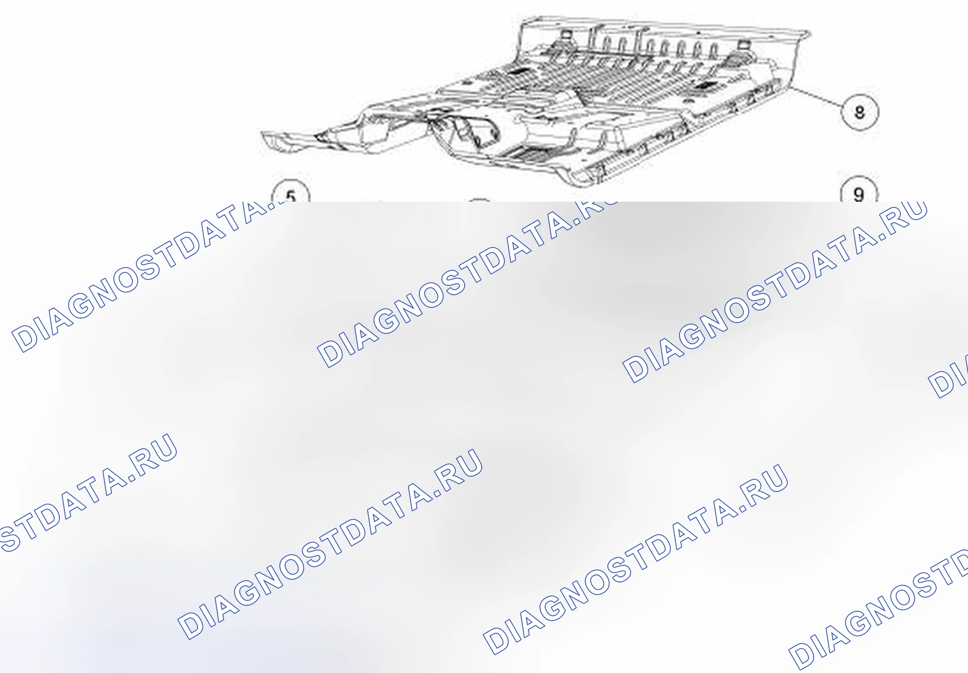 Рис. 168: Днище кузова - суперкручная кабина. Ford Pickup F250 Super Duty II