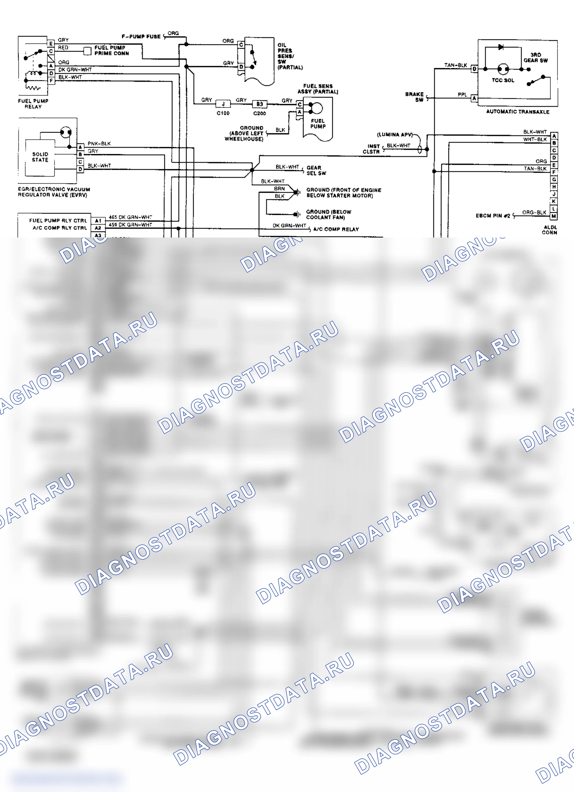 Wiring Diagram (Lumina APV, Silhouette & Trans Sport 3.1L). GMC Pickup C2500 