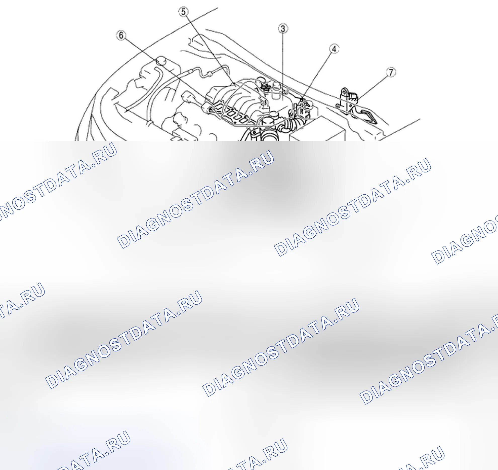 Рис. 1: ИНДЕКС МЕСТОПОЛОЖЕНИЯ СИСТЕМЫ ЗАБОРА ВОЗДУХА [Mzi-3.7]. Mazda CX-9 I