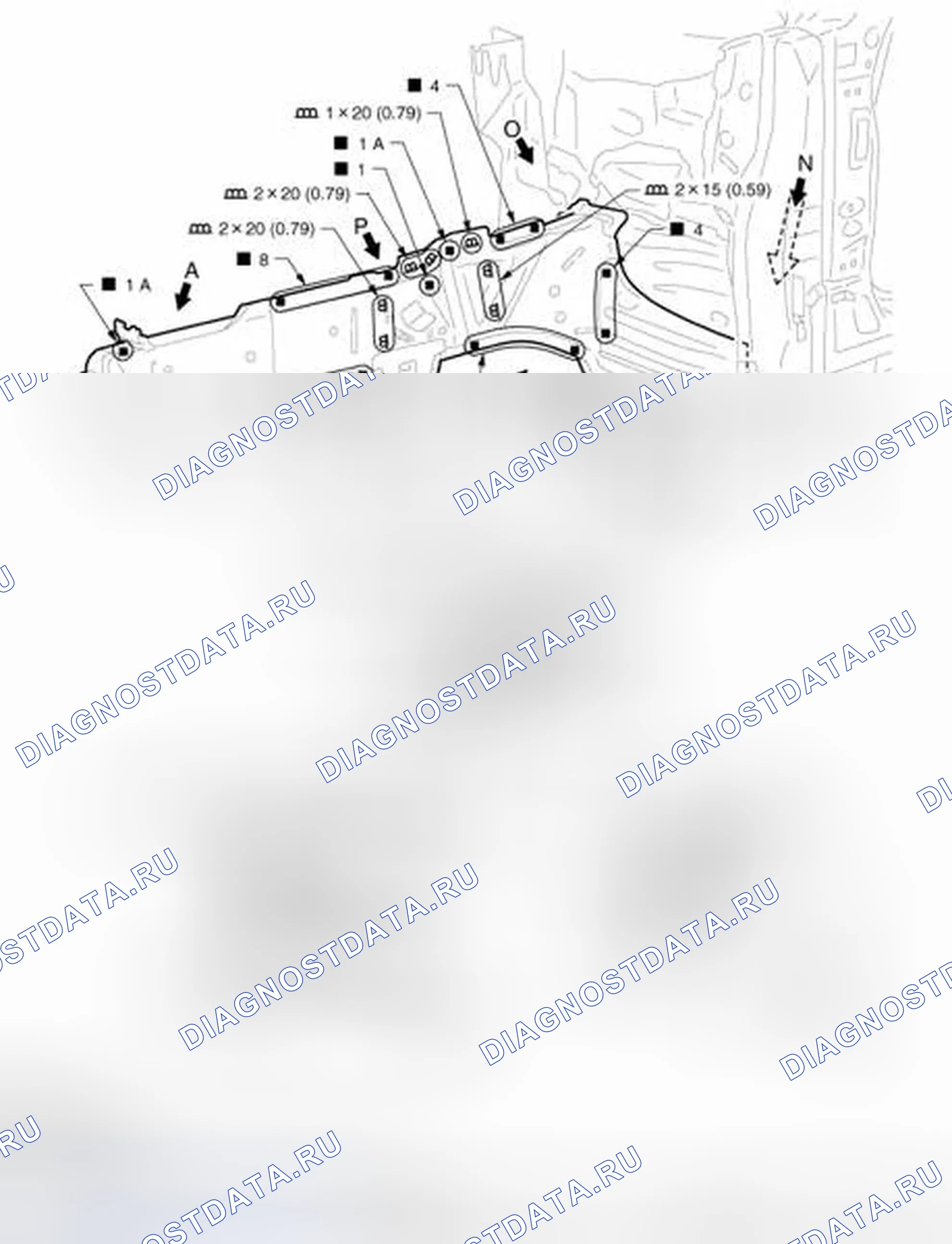 Рис. 148: Элемент передней стороны (2WD). Infiniti M37 IV