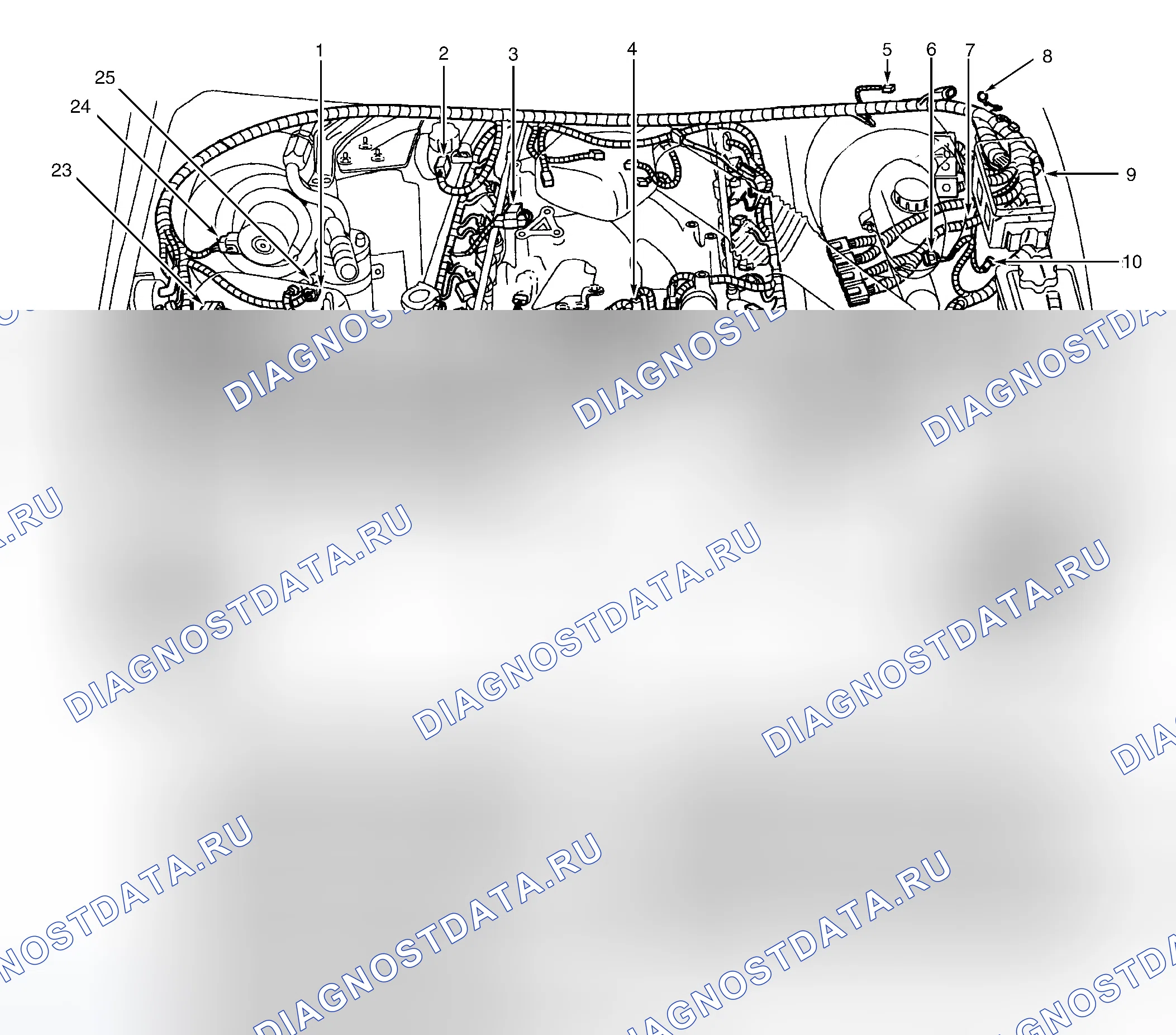 Рис. 1: ГРАФИКИ РАСПОЛОЖЕНИЯ КОМПОНЕНТОВ. Ford Excursion I