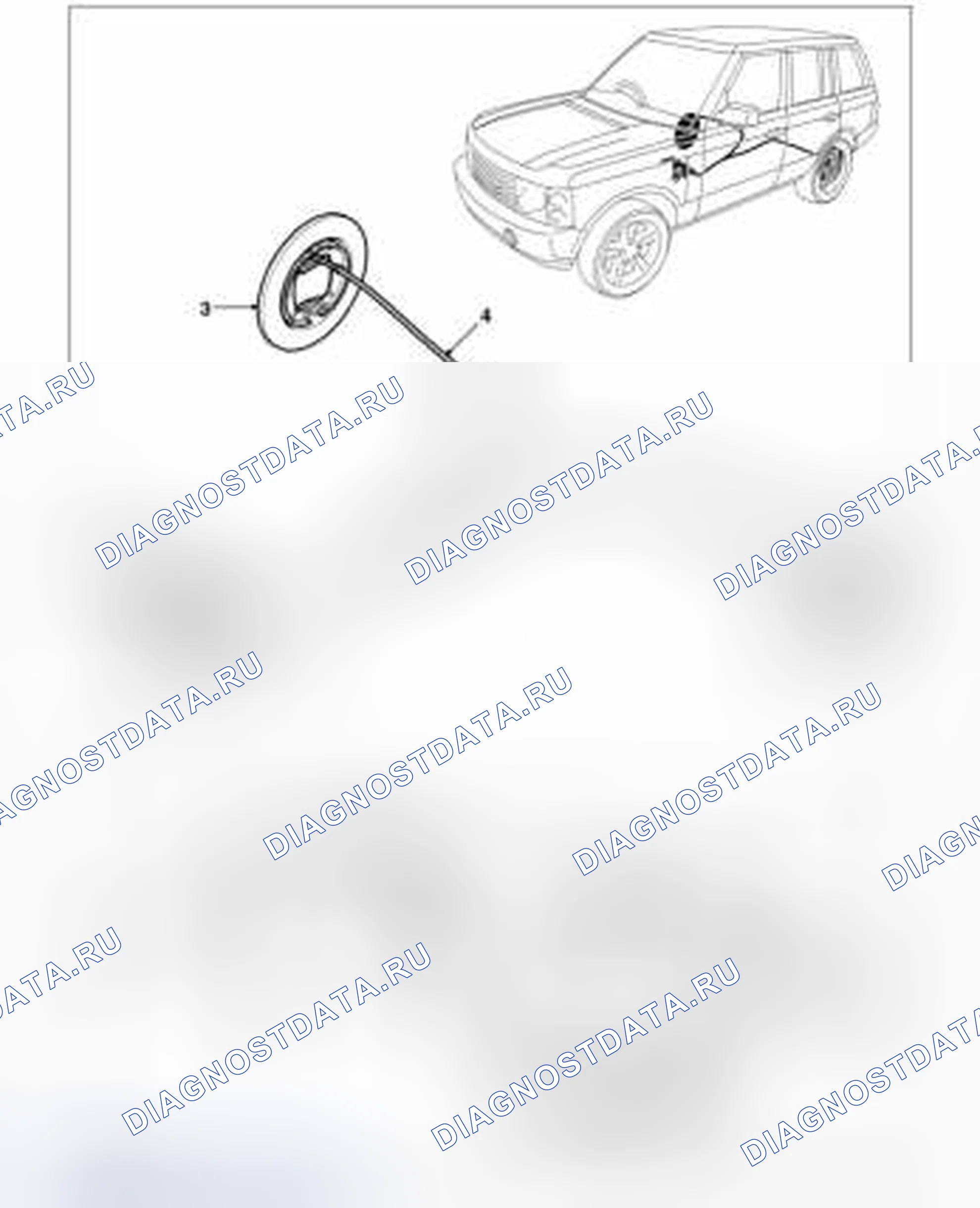 Рис. 17: РАСПОЛОЖЕНИЕ КОМПОНЕНТОВ РУЧНОГО ТОРМОЗА. Land Rover Range Rover L322